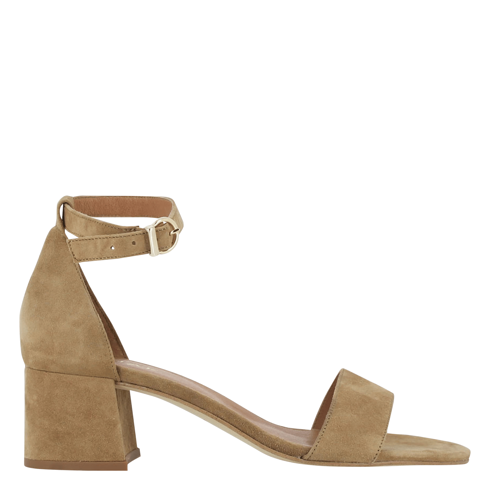 Sandales talons mi-hauts en cuir velours JONAK Beige