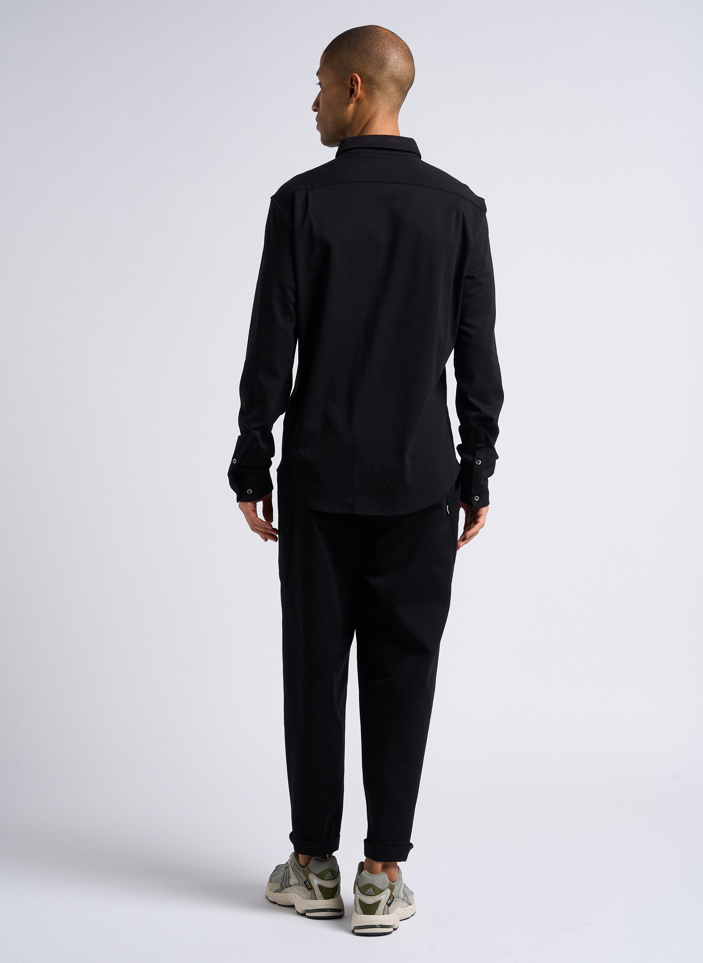 Hemd aus Bio-Baumwollmix mit klassischem Kragen, Regular Fit IKKS Schwarz