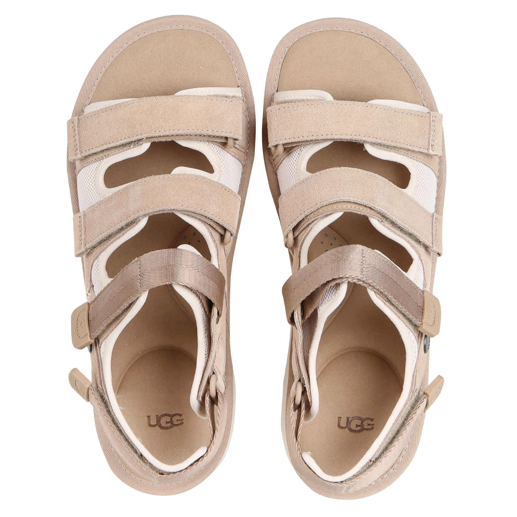 Multi-strap leather and mesh sandals UGG Beige