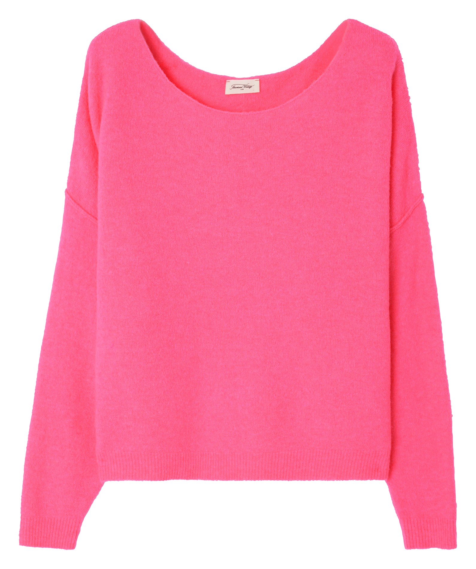 Wollmix-Pullover mit U-Boot-Ausschnitt DAMSVILLE Rose fluo