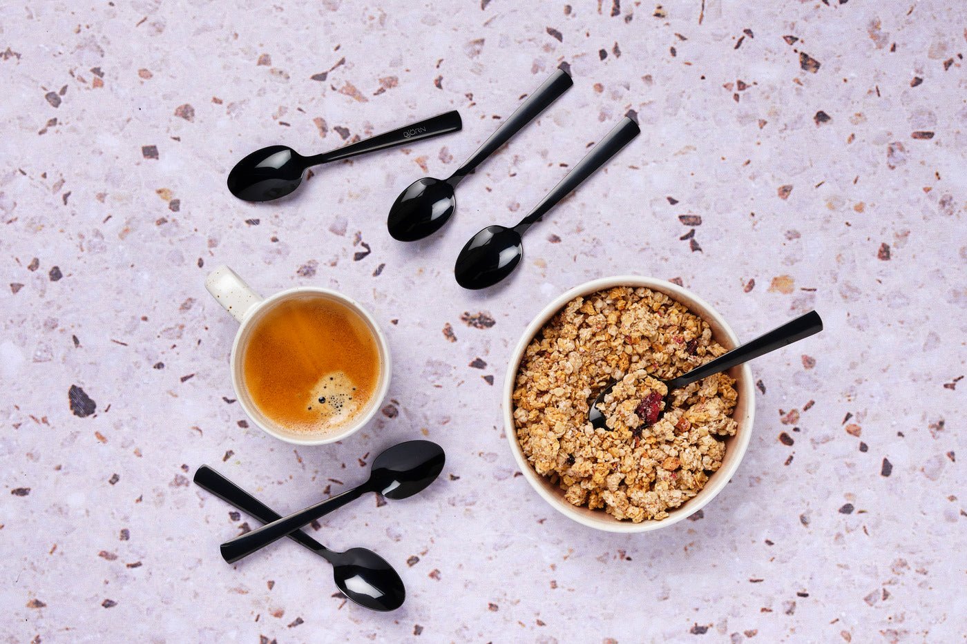 Set of 6 Telmo teaspoons - silver BJORN Black