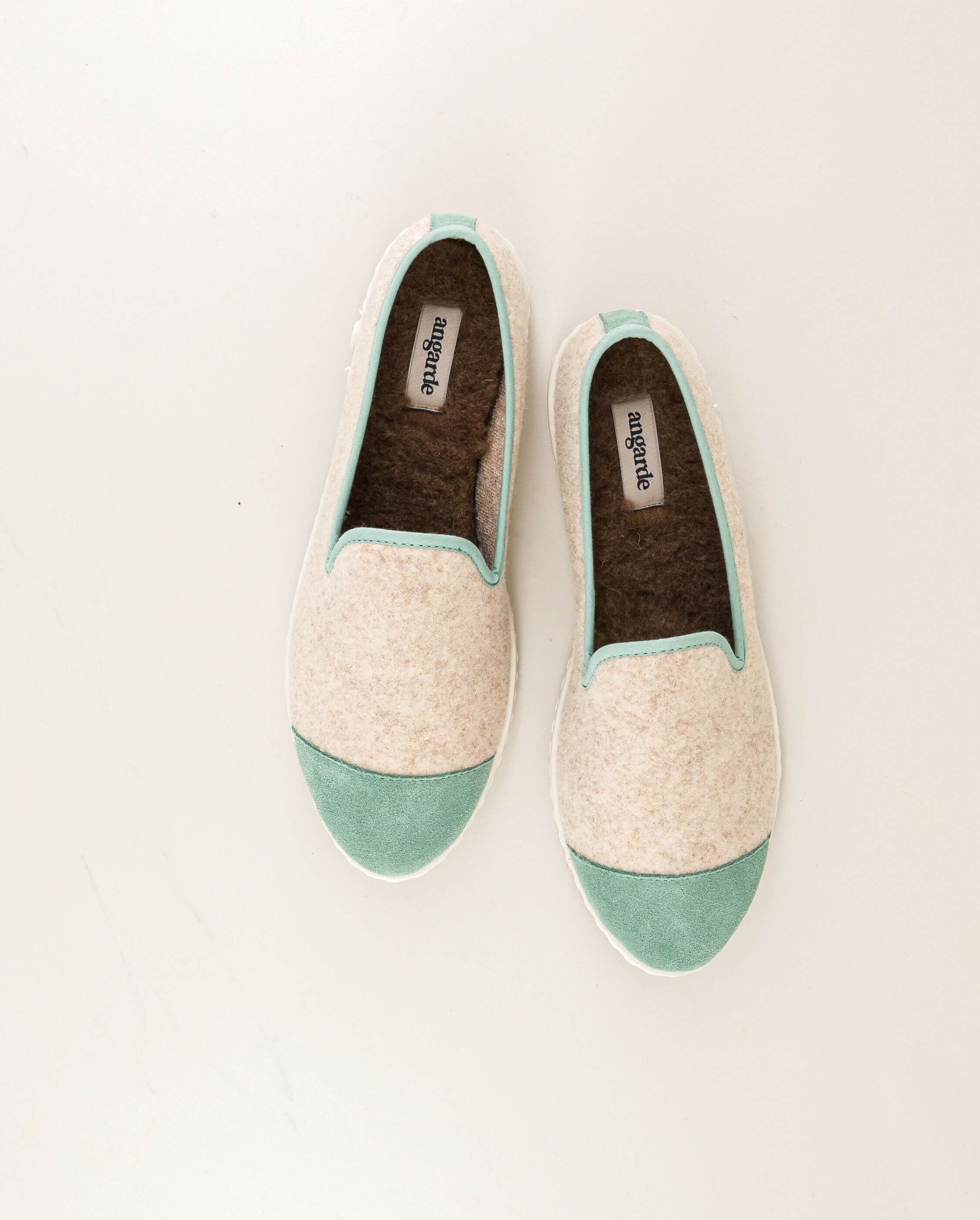 Women's wool slipper, sage beige ANGARDE Beige
