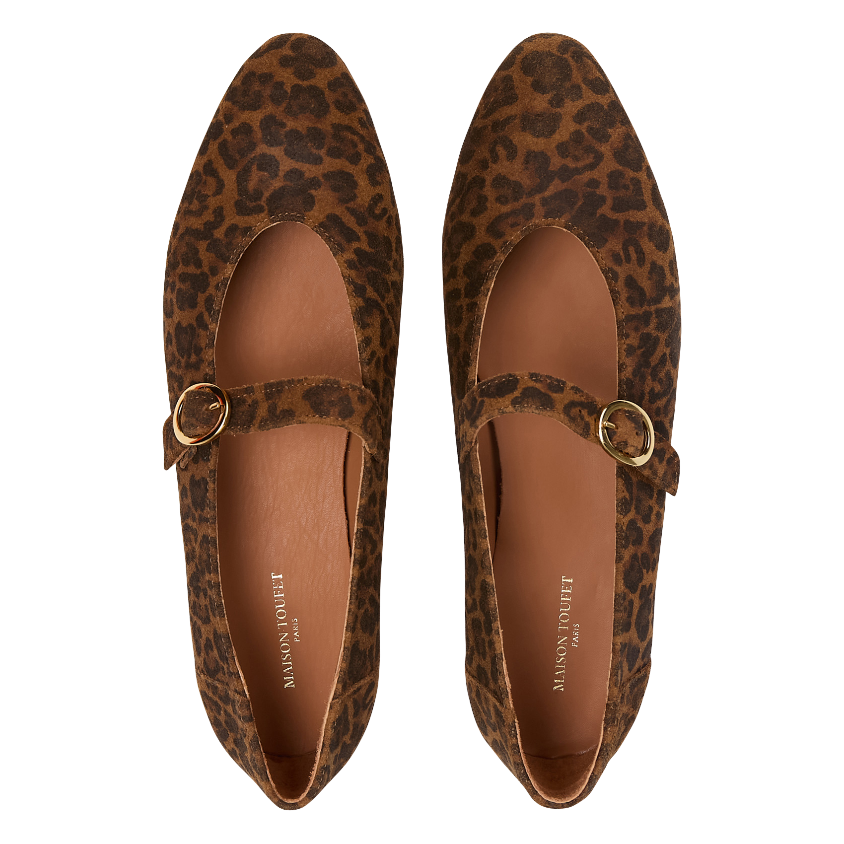 Ballet flats in printed suede leather MAISON TOUFET Multicolored