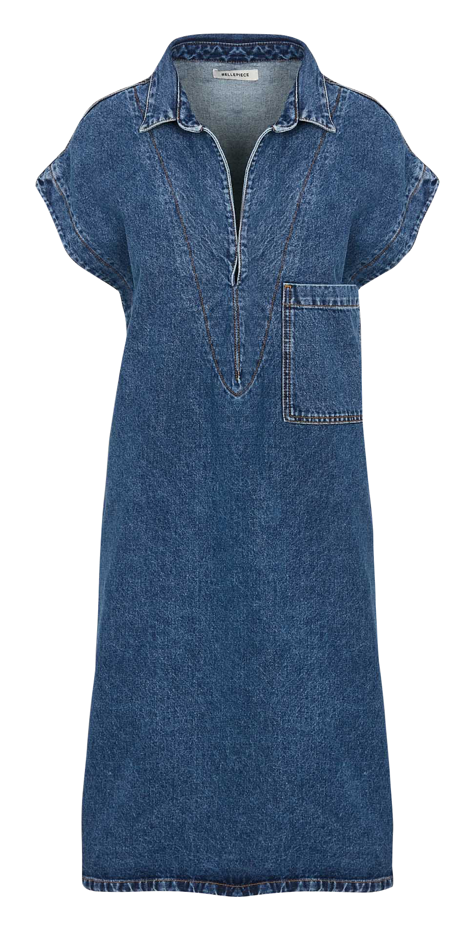 Jeans met V-hals in denim BELLEPIECE Blauw