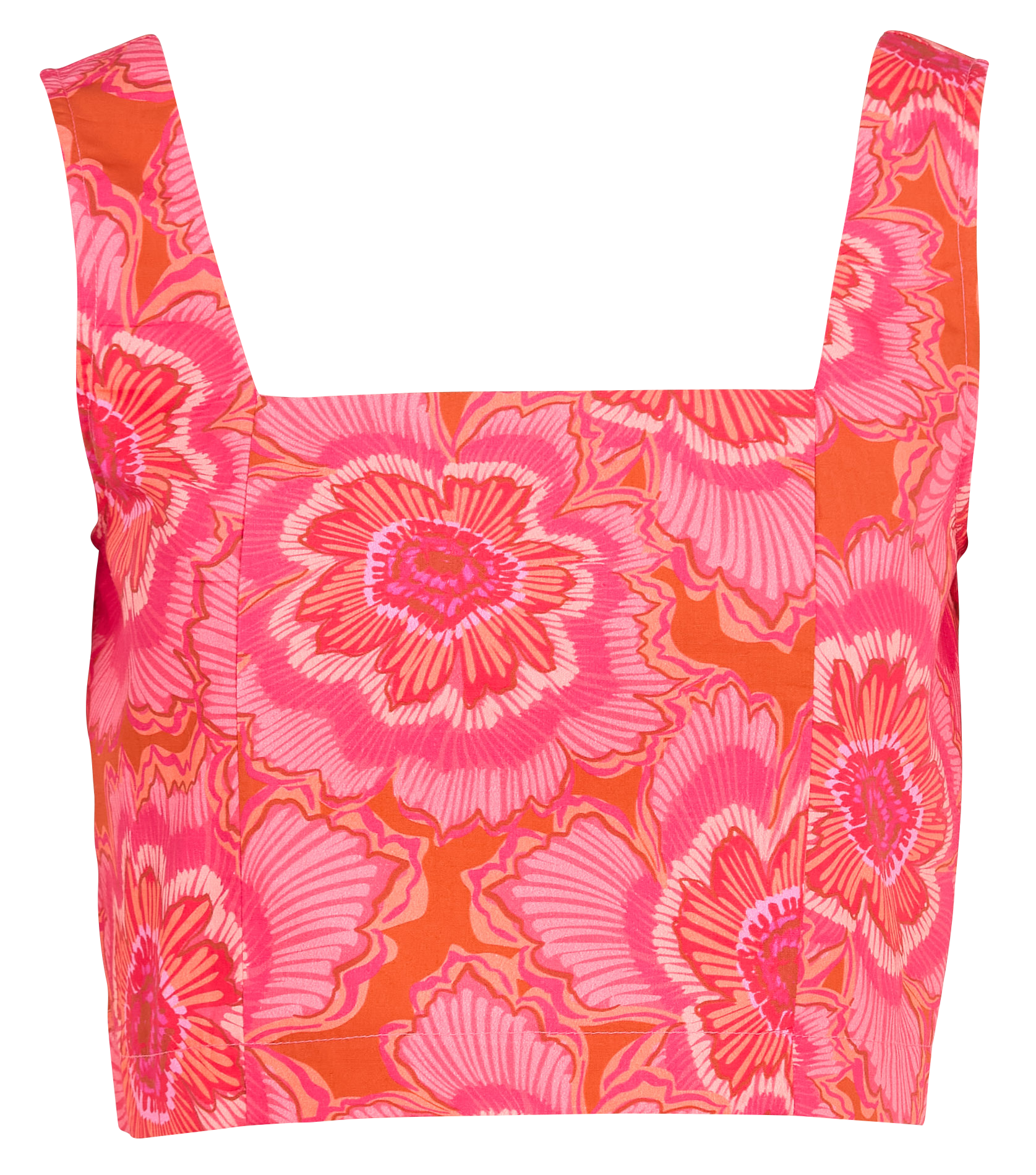 Top court fleuri à bretelles SUNDRESS Rose