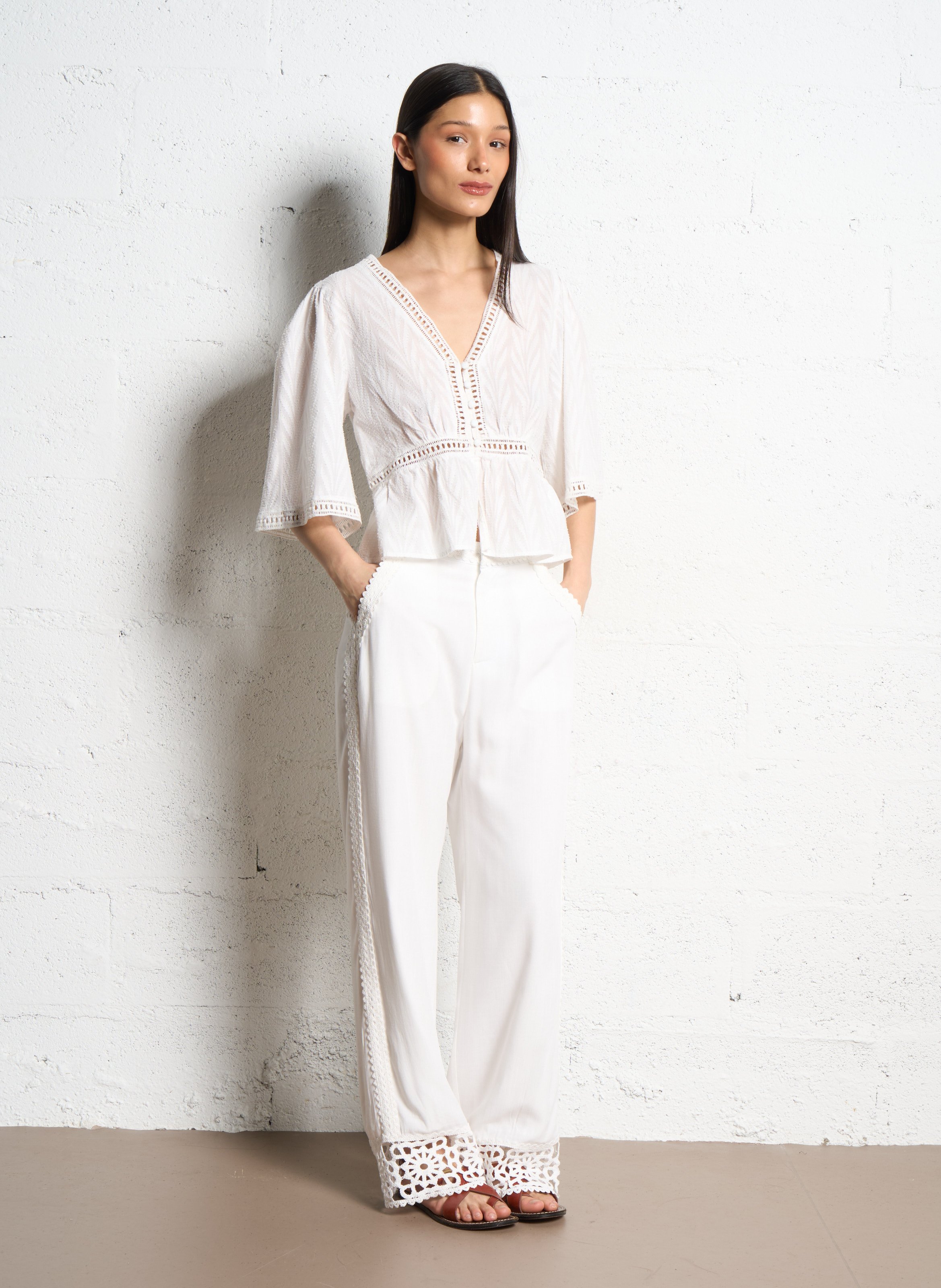 Wide trousers LA PETITE ETOILE White