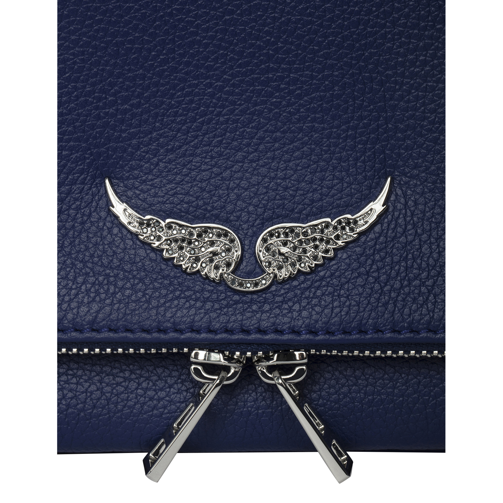 Leder-Clutch mit Metallketten ZADIG&VOLTAIRE Blau