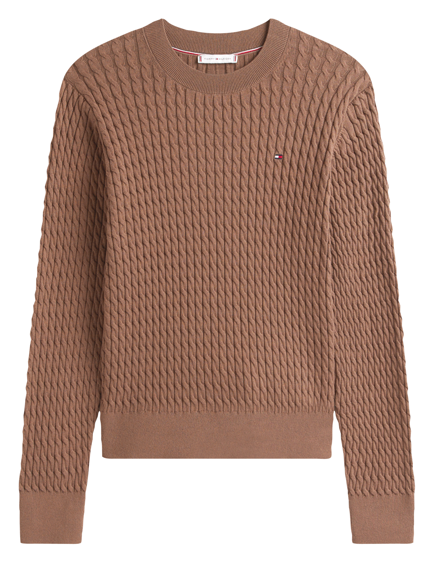 Pull droit en coton TOMMY HILFIGER Marron