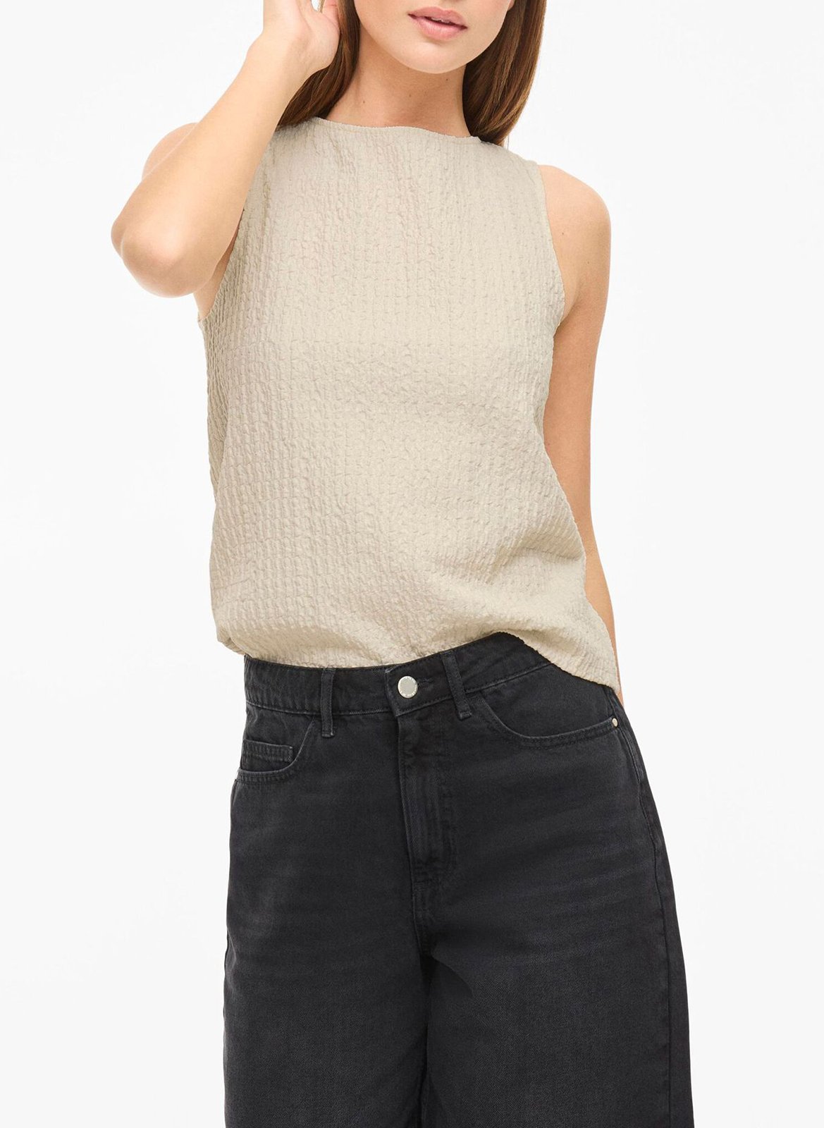 Printed viscose top VILA Beige