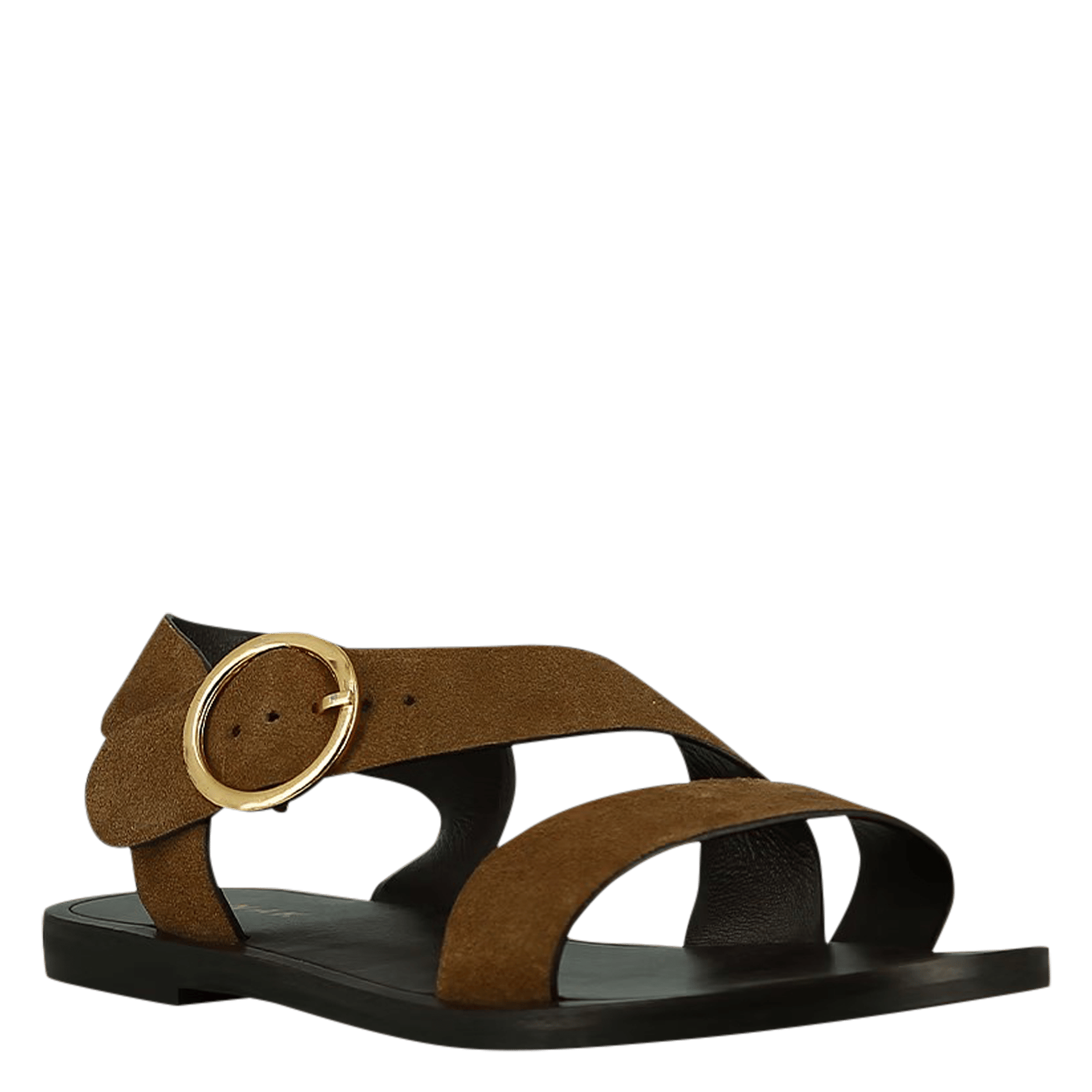 Strappy flat leather sandals JONAK Brown