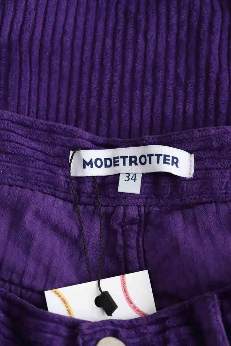 Slim-fit cotton cargo pants MODETROTTER - Seconde Main Purple