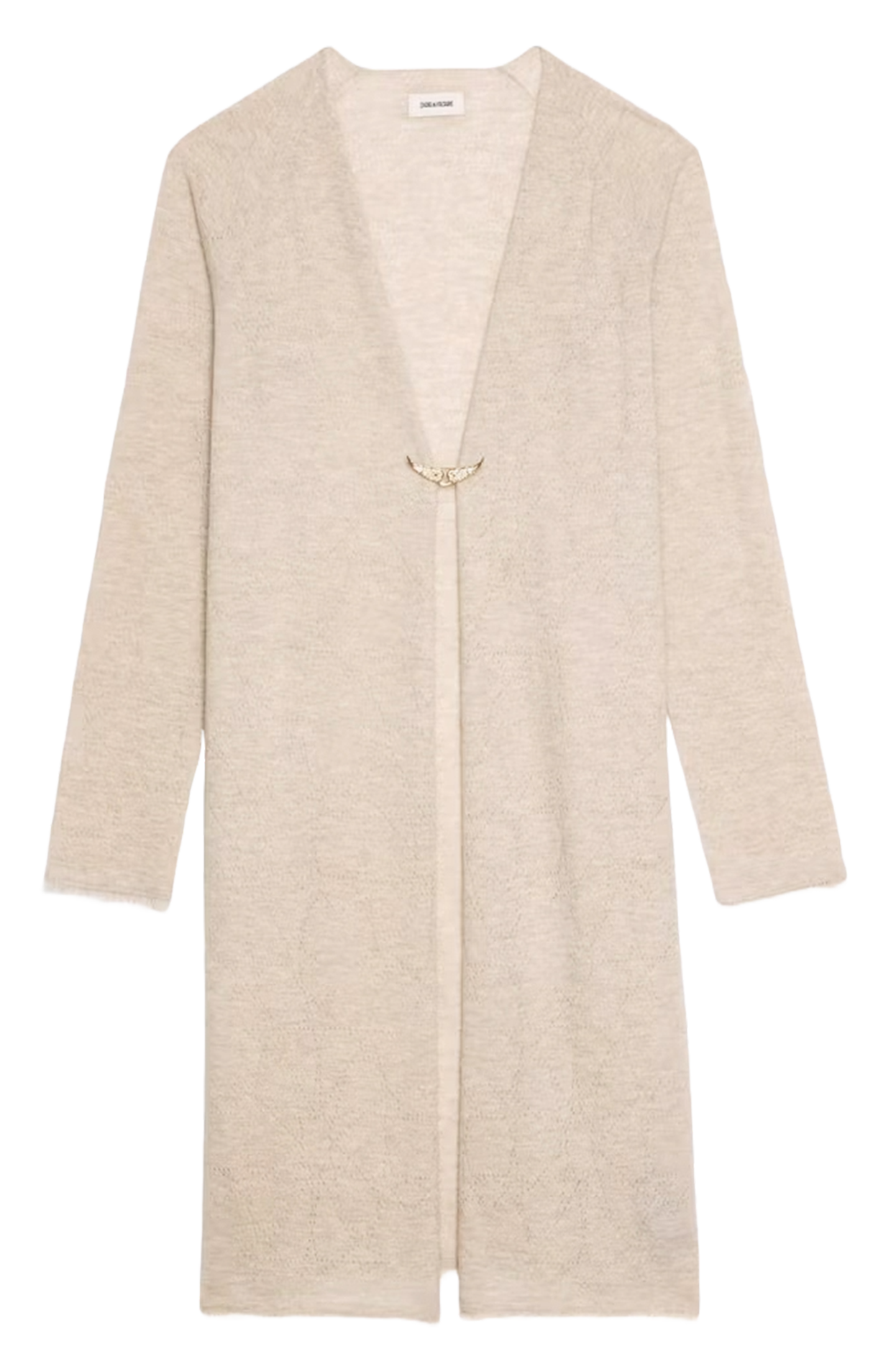Langer Cardigan aus Kaschmir-Pointellestrick ZADIG&VOLTAIRE Beige