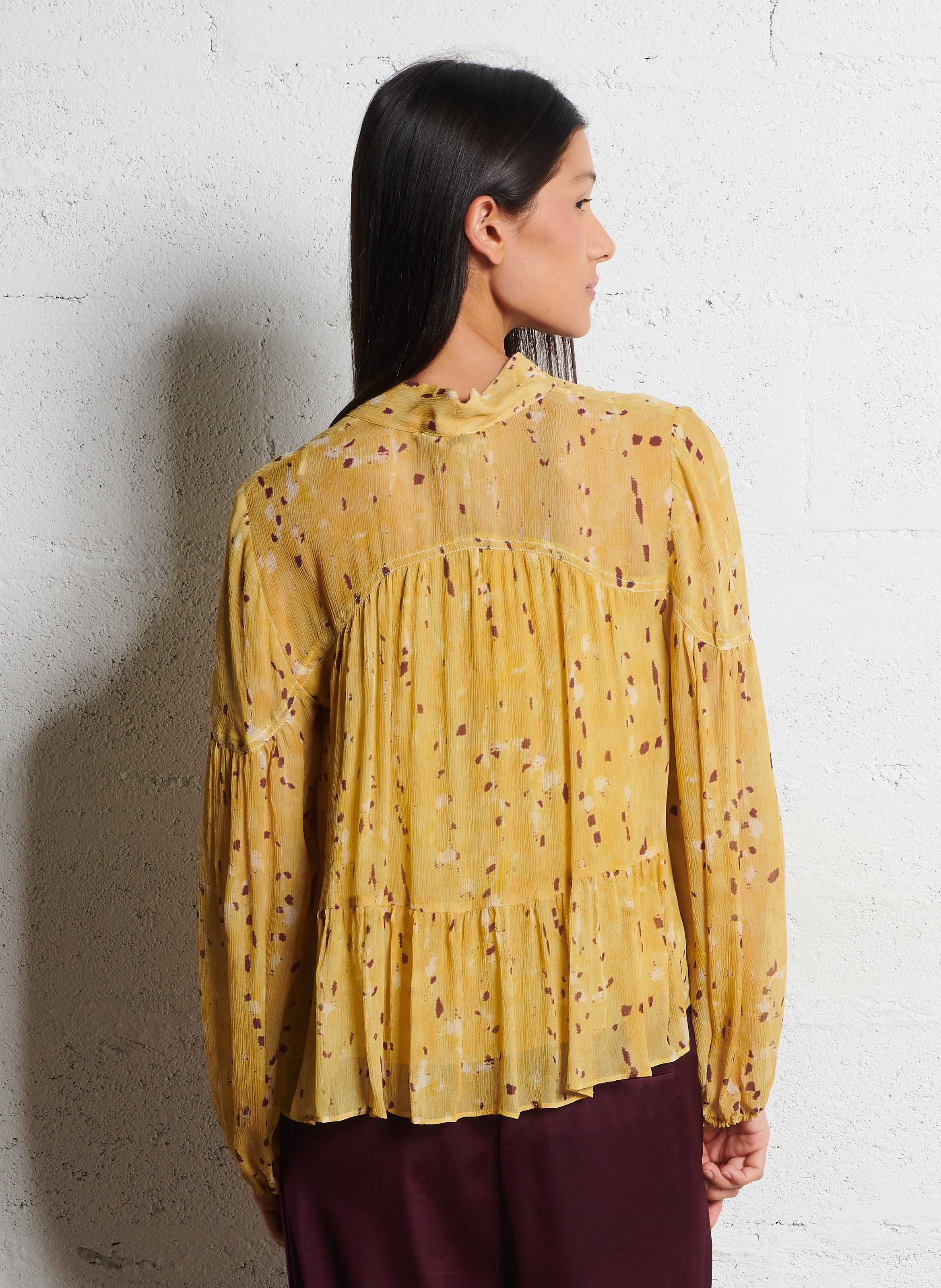 Blouse droite imprimée Jaune