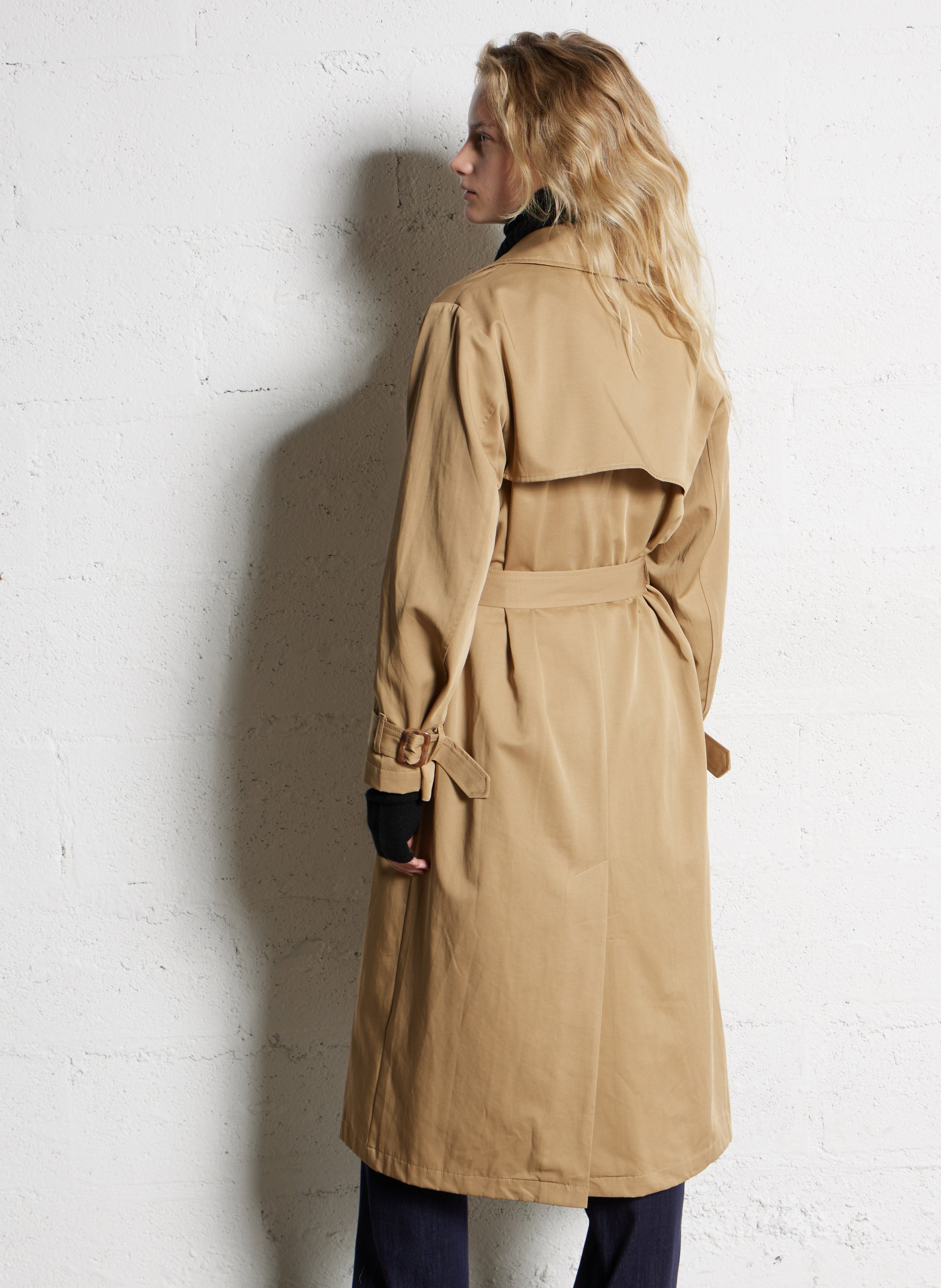 Trench-coat droit en coton mélangé LA PETITE ETOILE Beige