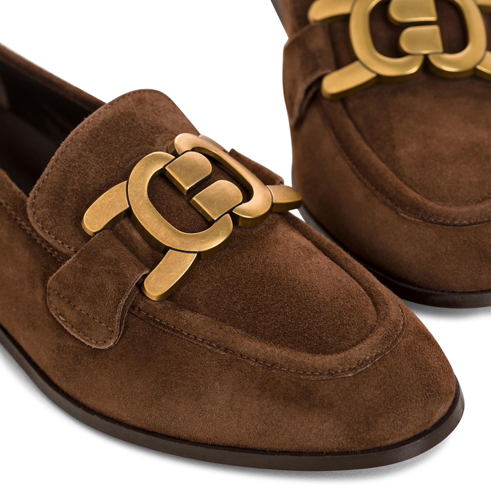 Mocassins met gesp van suèdeleer REQINS Bruin