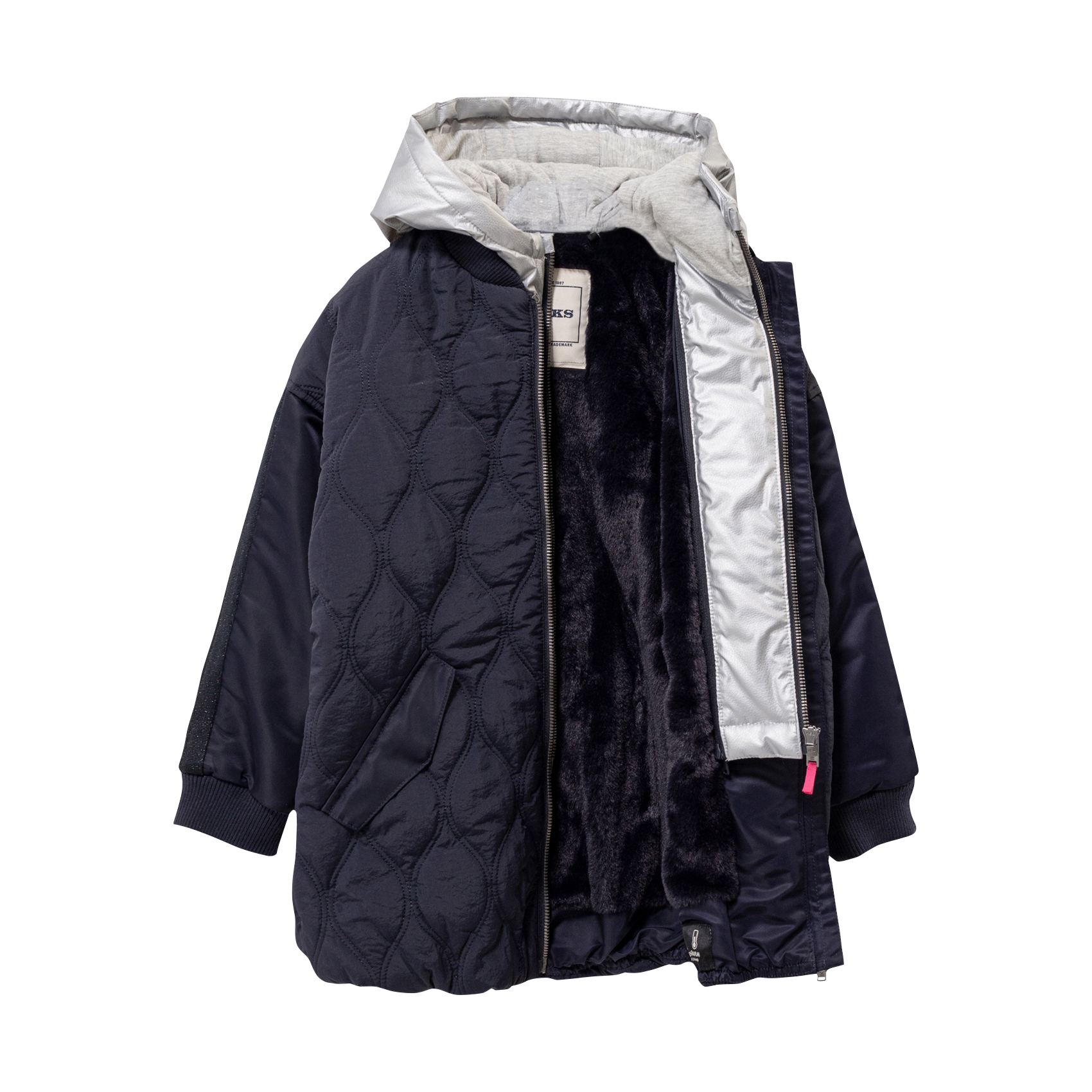 Manteau matelassé col rond rond IKKS JUNIOR Bleu