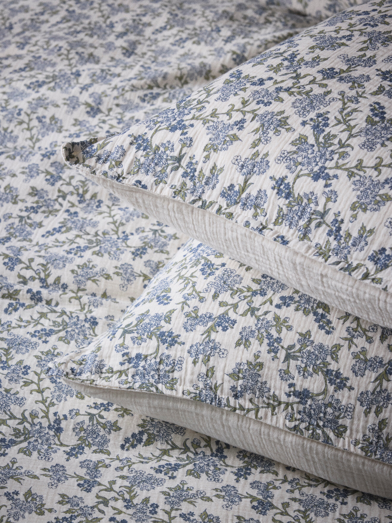 Cotton gauze pillowcase "armande" CYRILLUS Blue