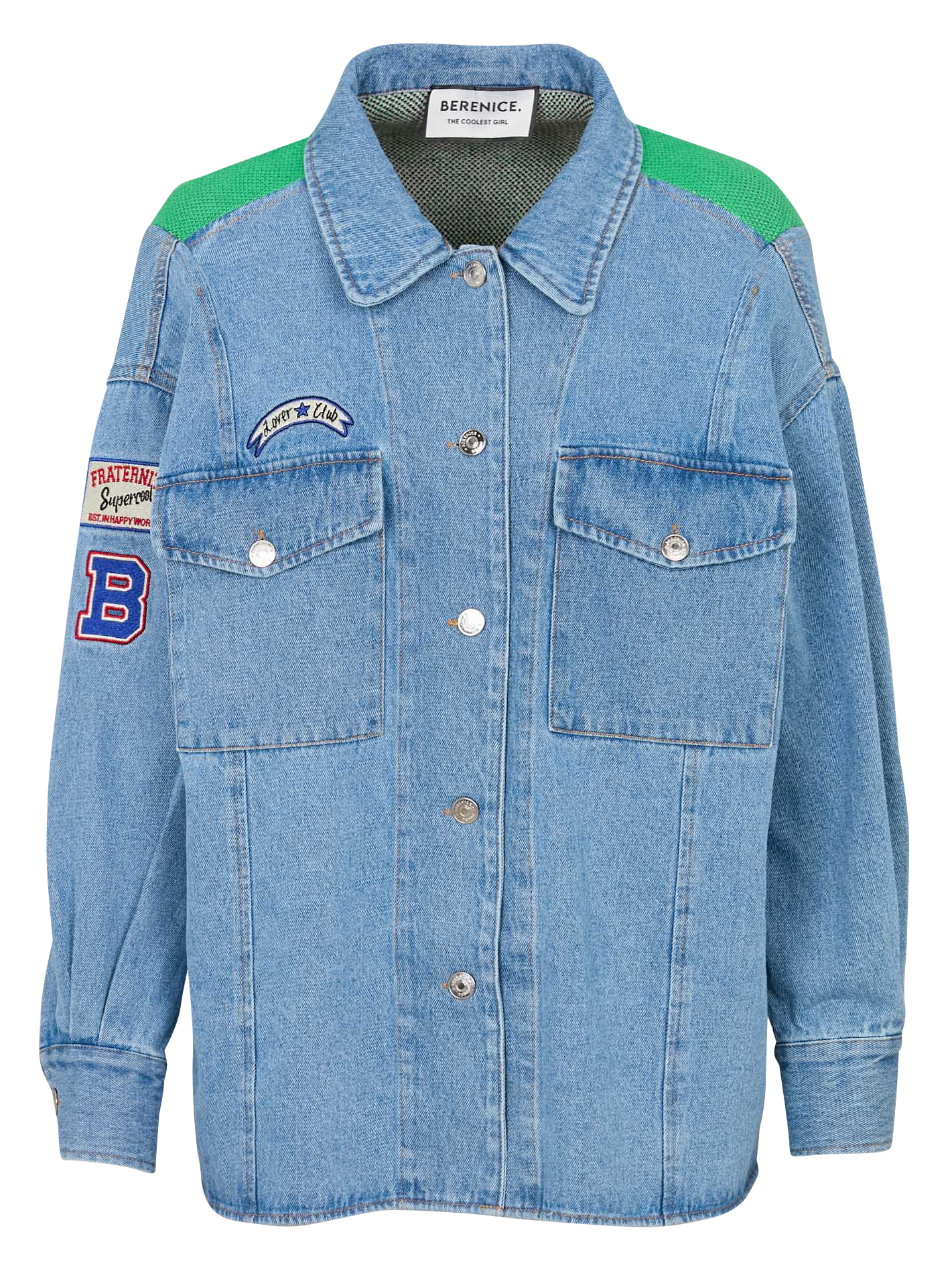 Surchemise col classique en denim de coton BERENICE Bleu