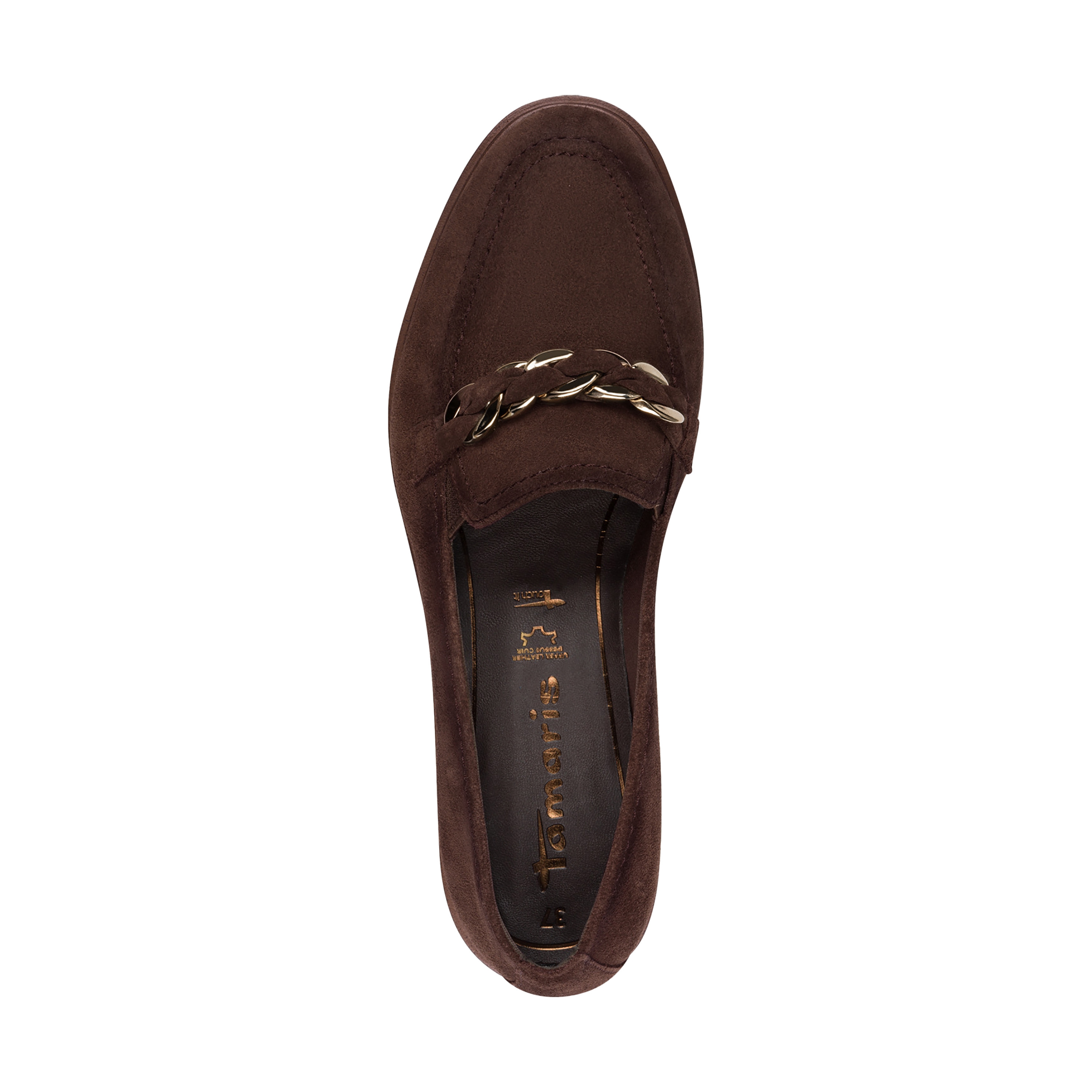 Leather moccasins TAMARIS Brown