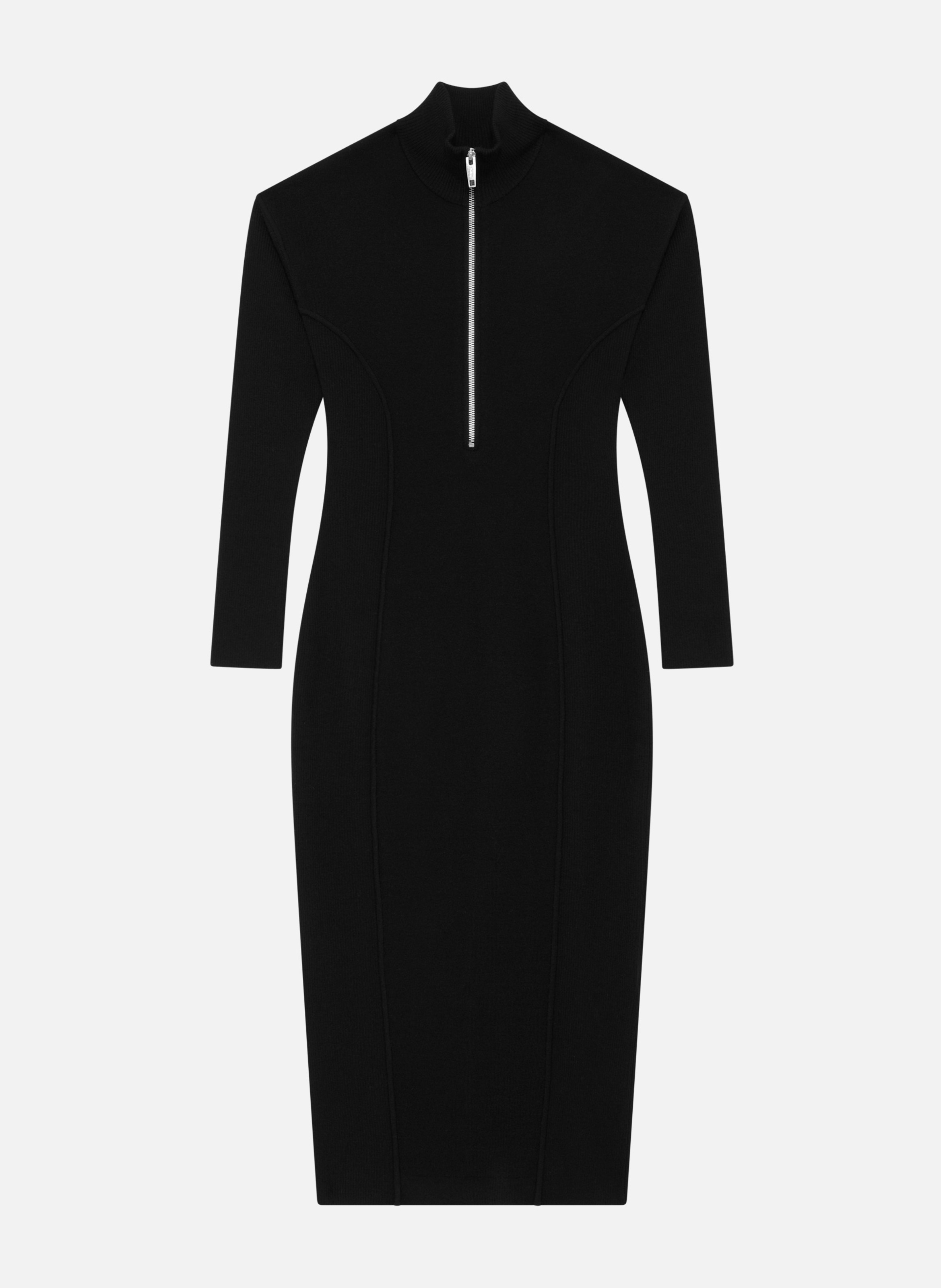 Robe longue en laine mélangée col zippé THE KOOPLES Noir