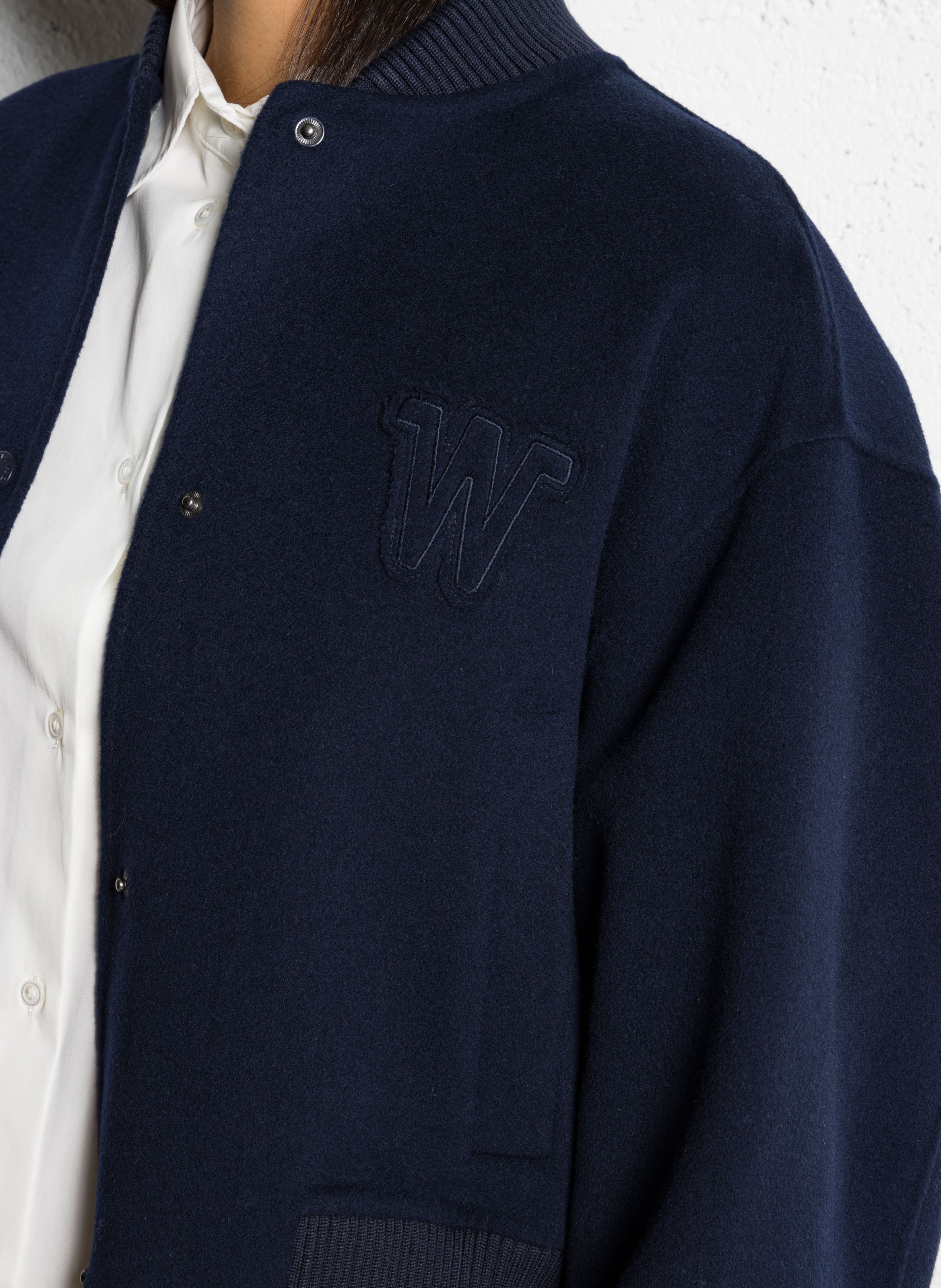 Veste col teddy en laine mélangée MAX MARA WEEK END Bleu