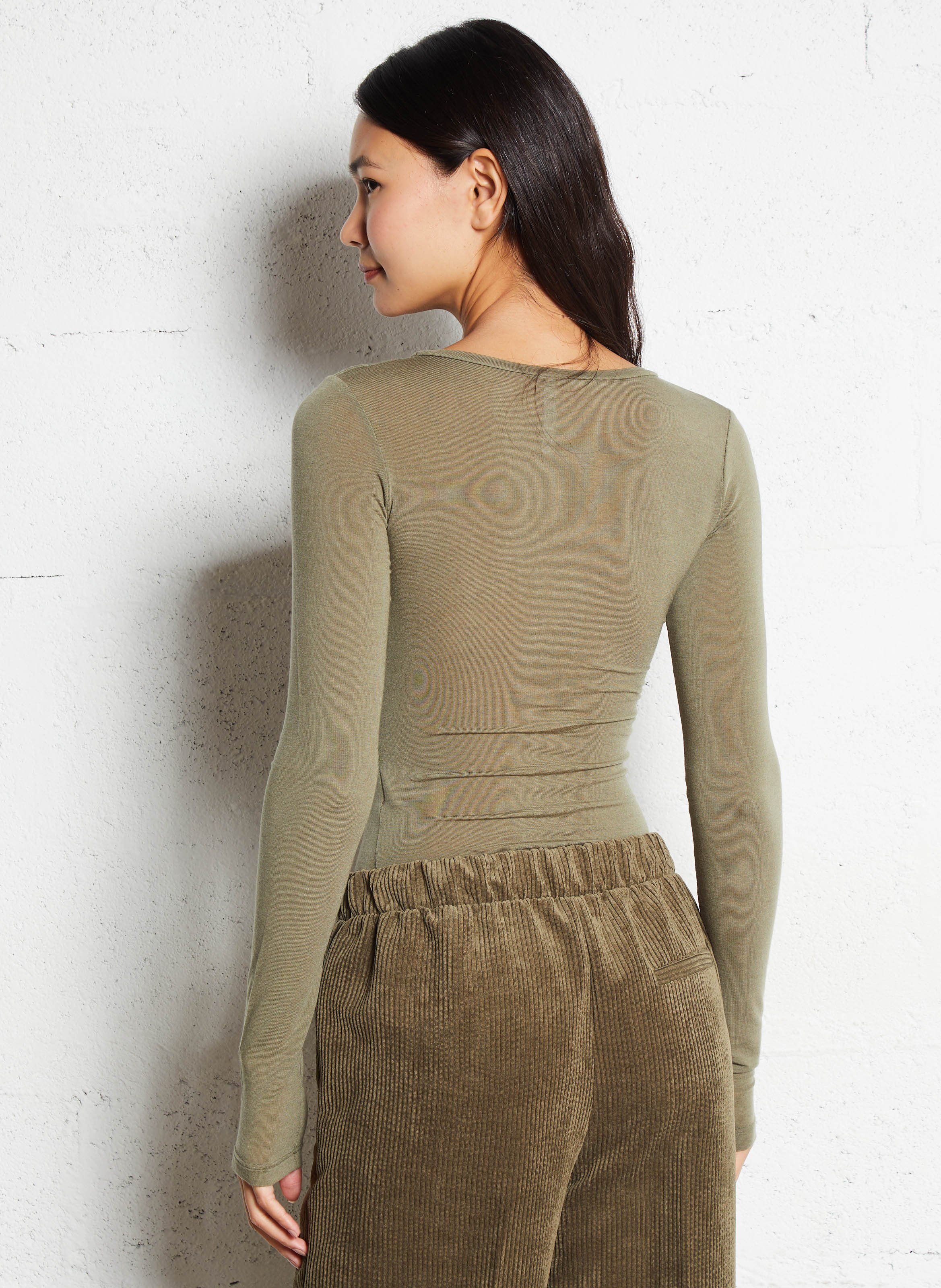 Fitted round neck T-shirt IMPERIAL Khaki