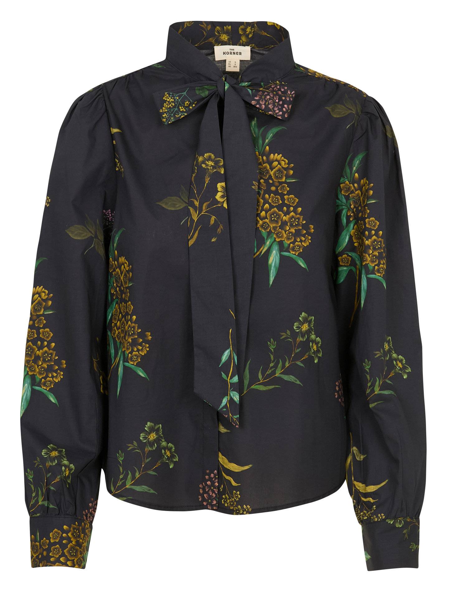 Bluse mit Bubikragen aus Baumwolle THE KORNER Schwarz