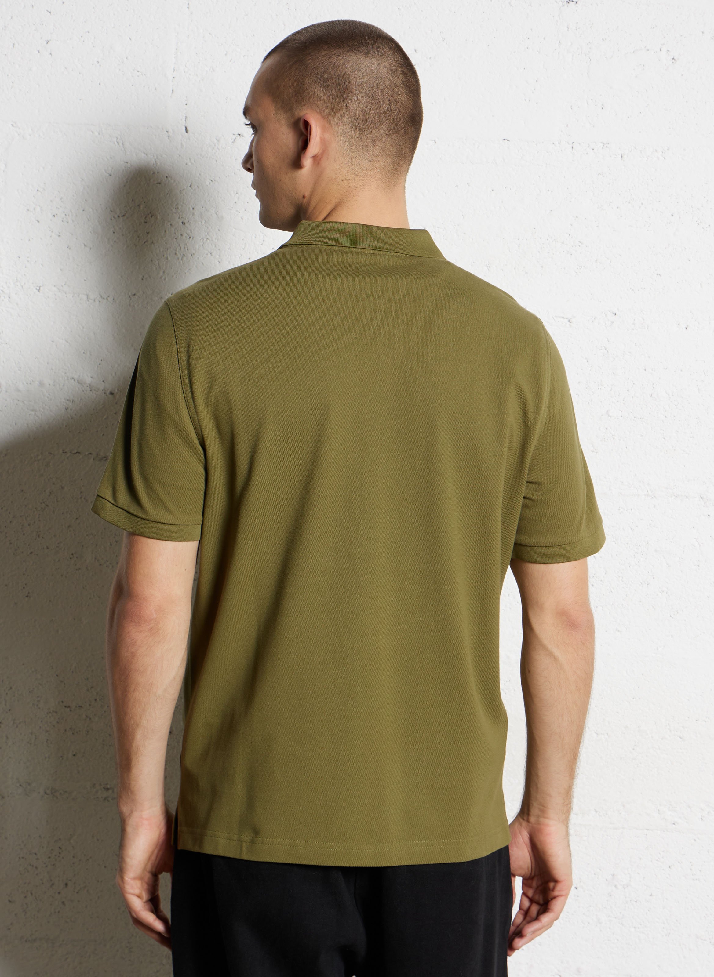 Straight cotton polo shirt with classic collar GANT Green