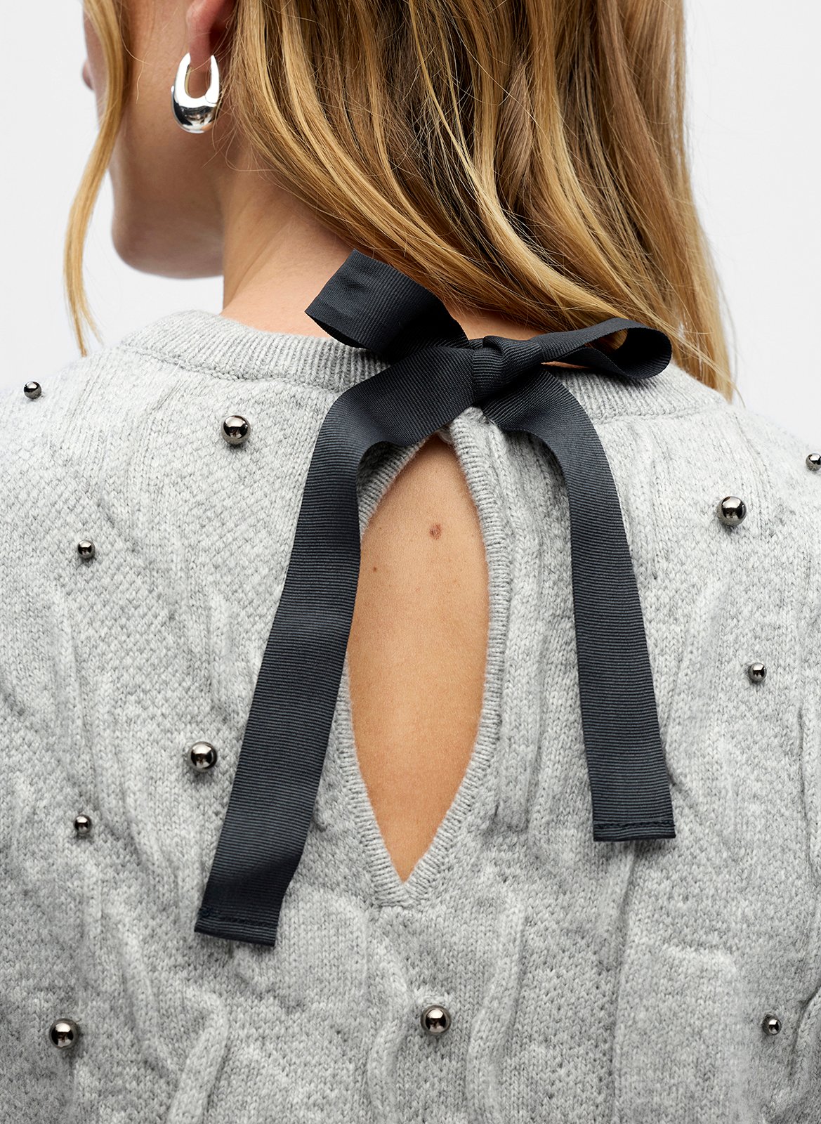 Trui met opstaande kraag OBJECT Grijs