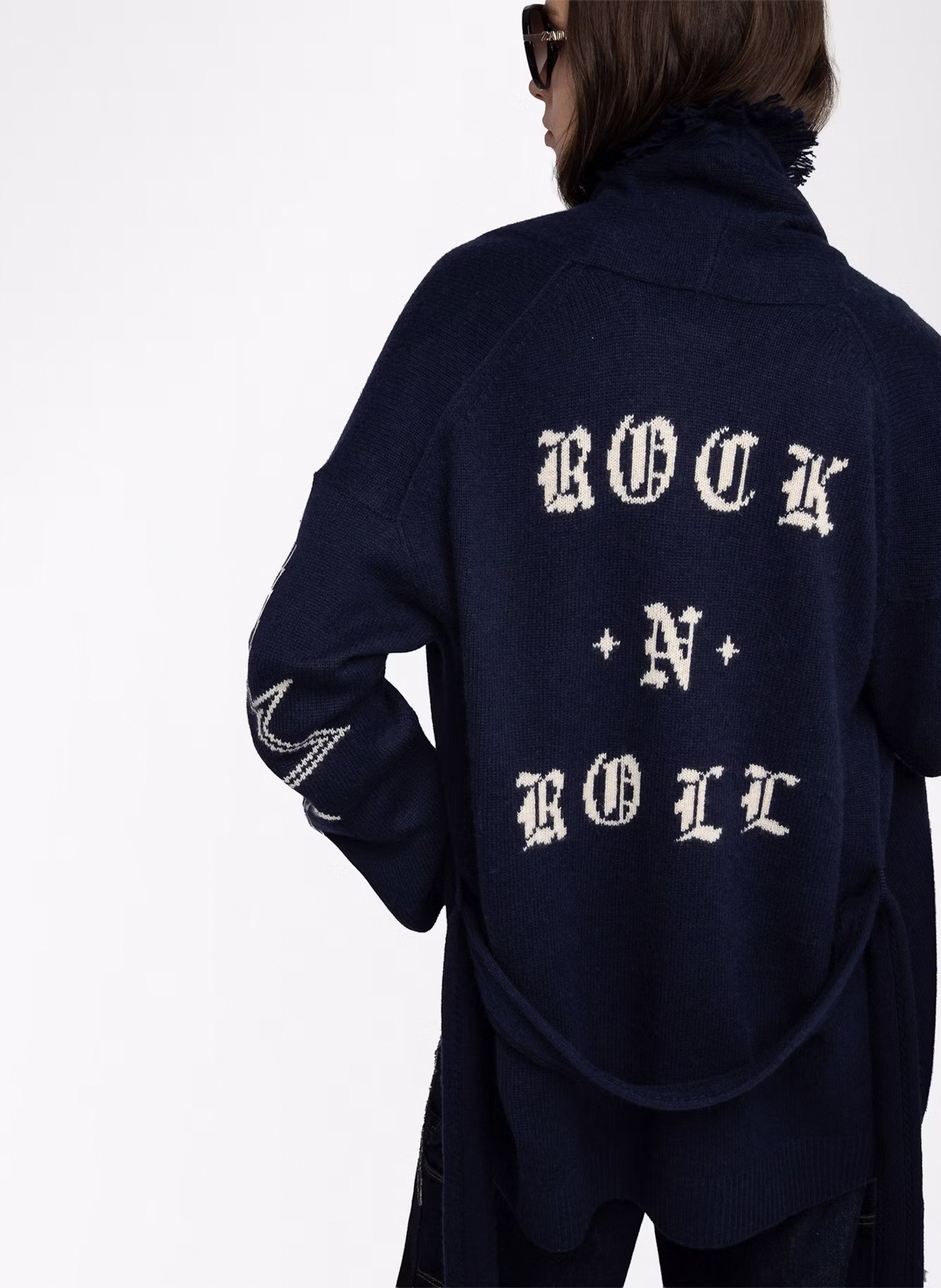 Jas met V-hals van wol en kasjmier ZADIG&VOLTAIRE Blauw