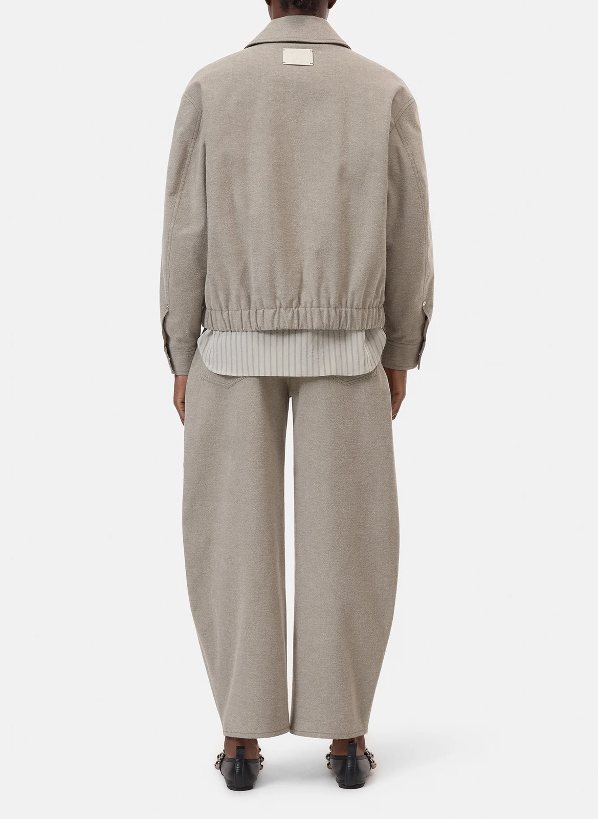 Blouson oversize col classique en coton mélangé CLOSED Gris