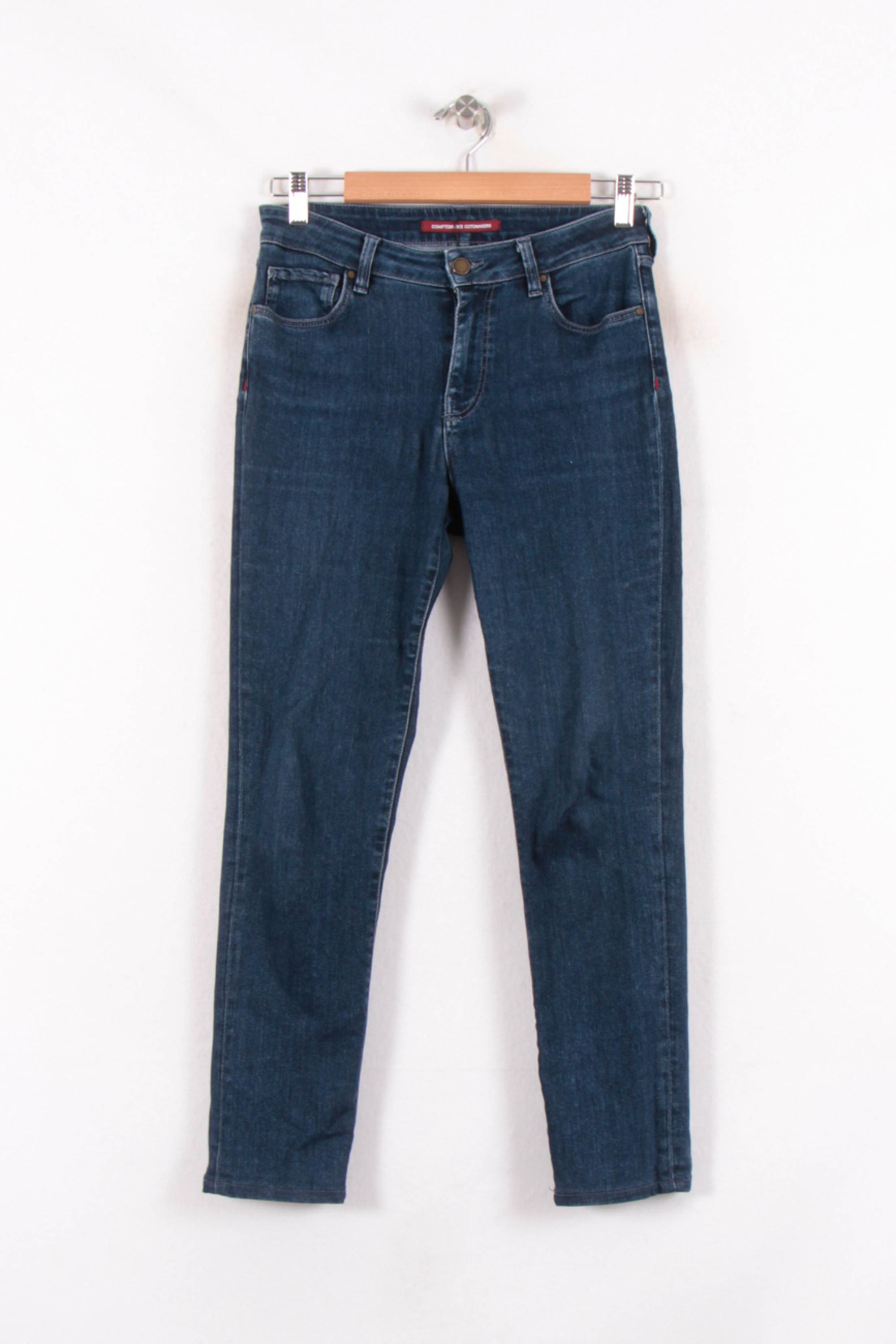 Cropped slim jeans with studs COMPTOIR DES COTONNIERS - Seconde main Blue