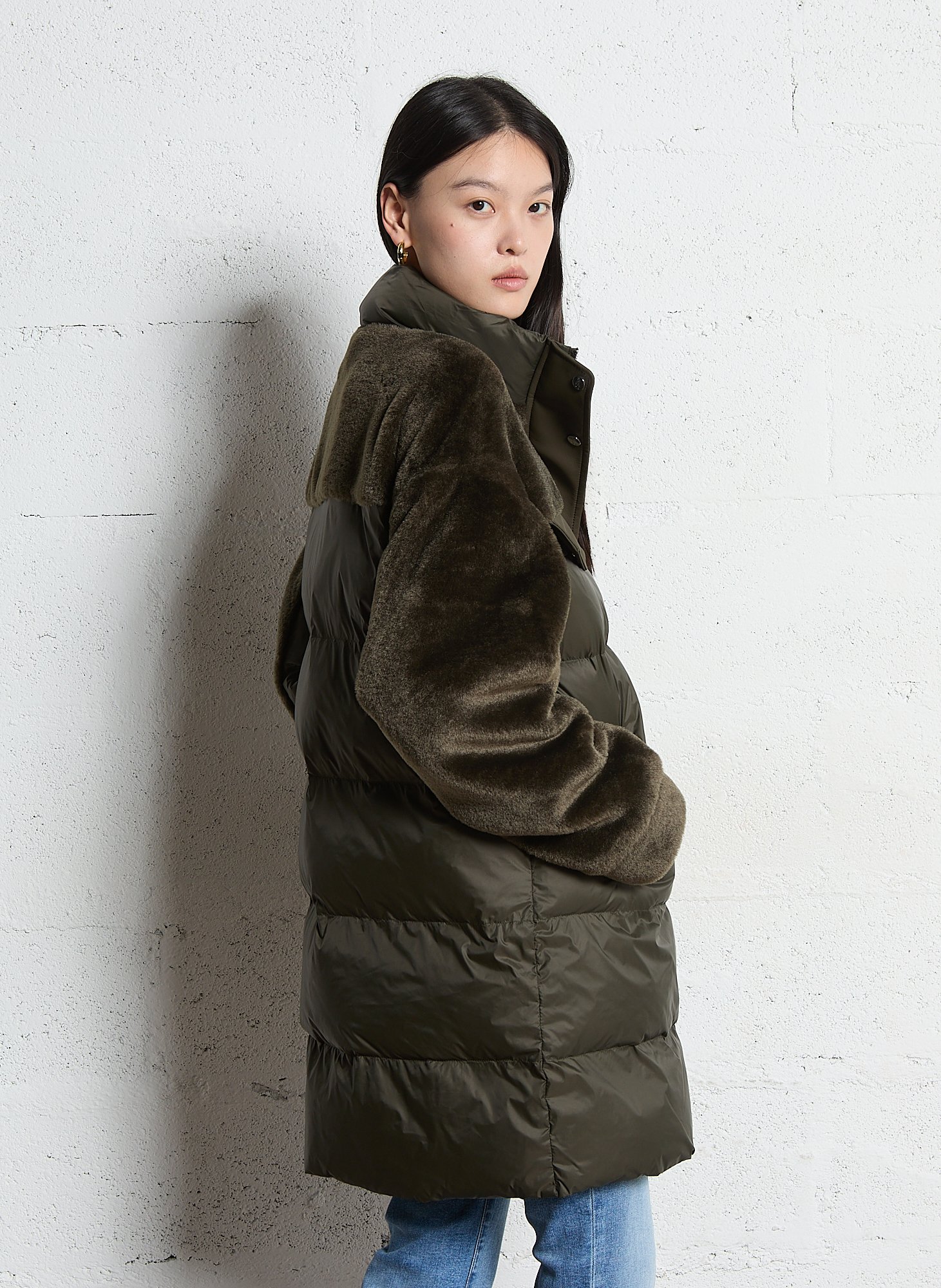 Jas met opstaande kraag BERENICE Kaki