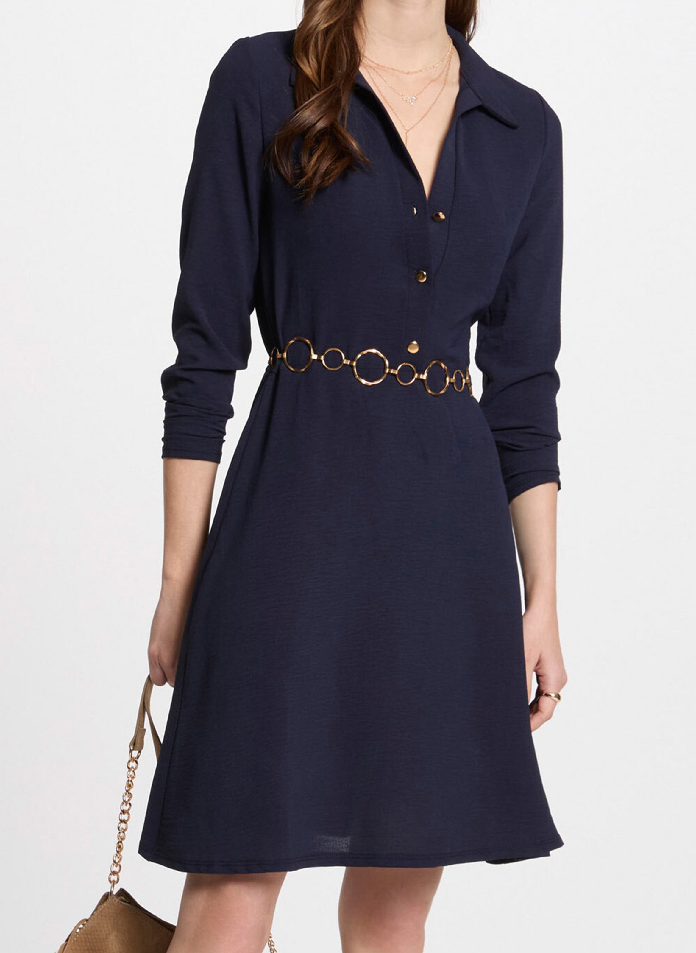 Robe courte col polo MORGAN Bleu