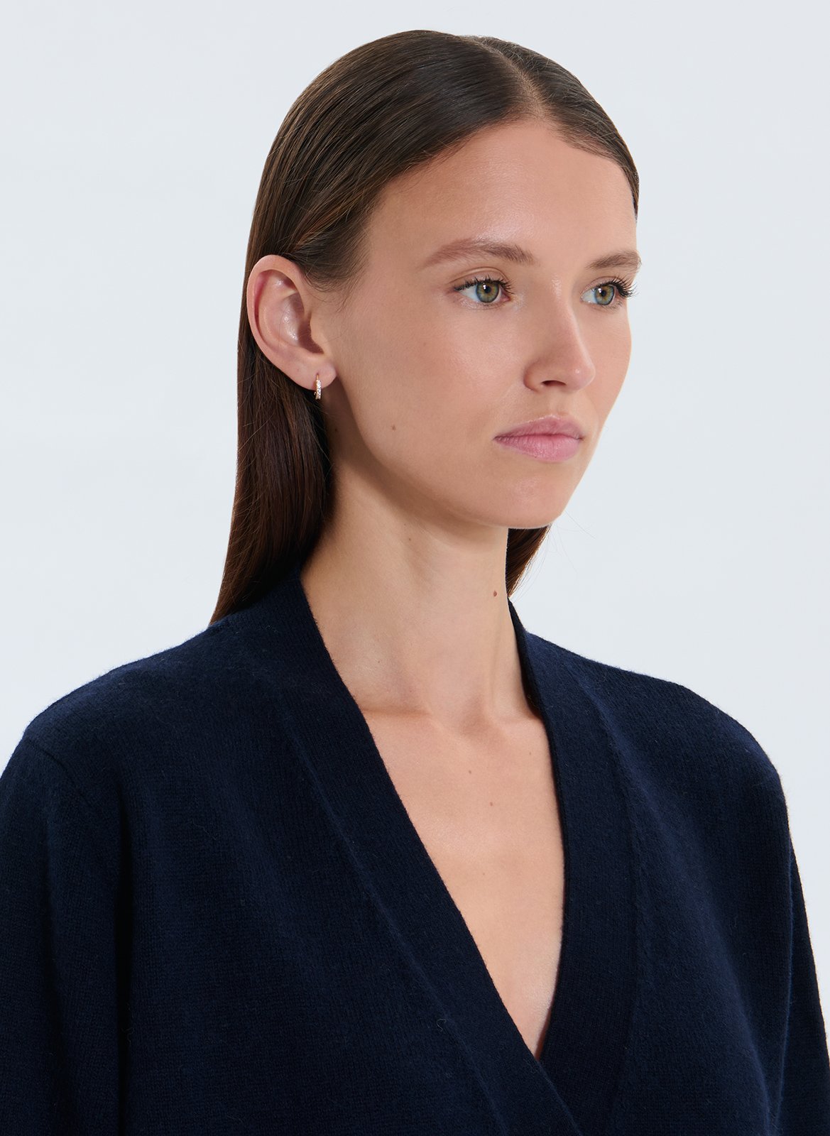 Cardigand col V en laine ZAPA Bleu