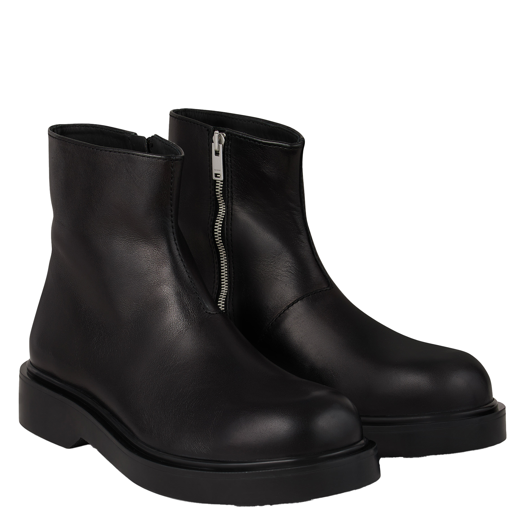 Effen leren laarzen SANDRO Zwart