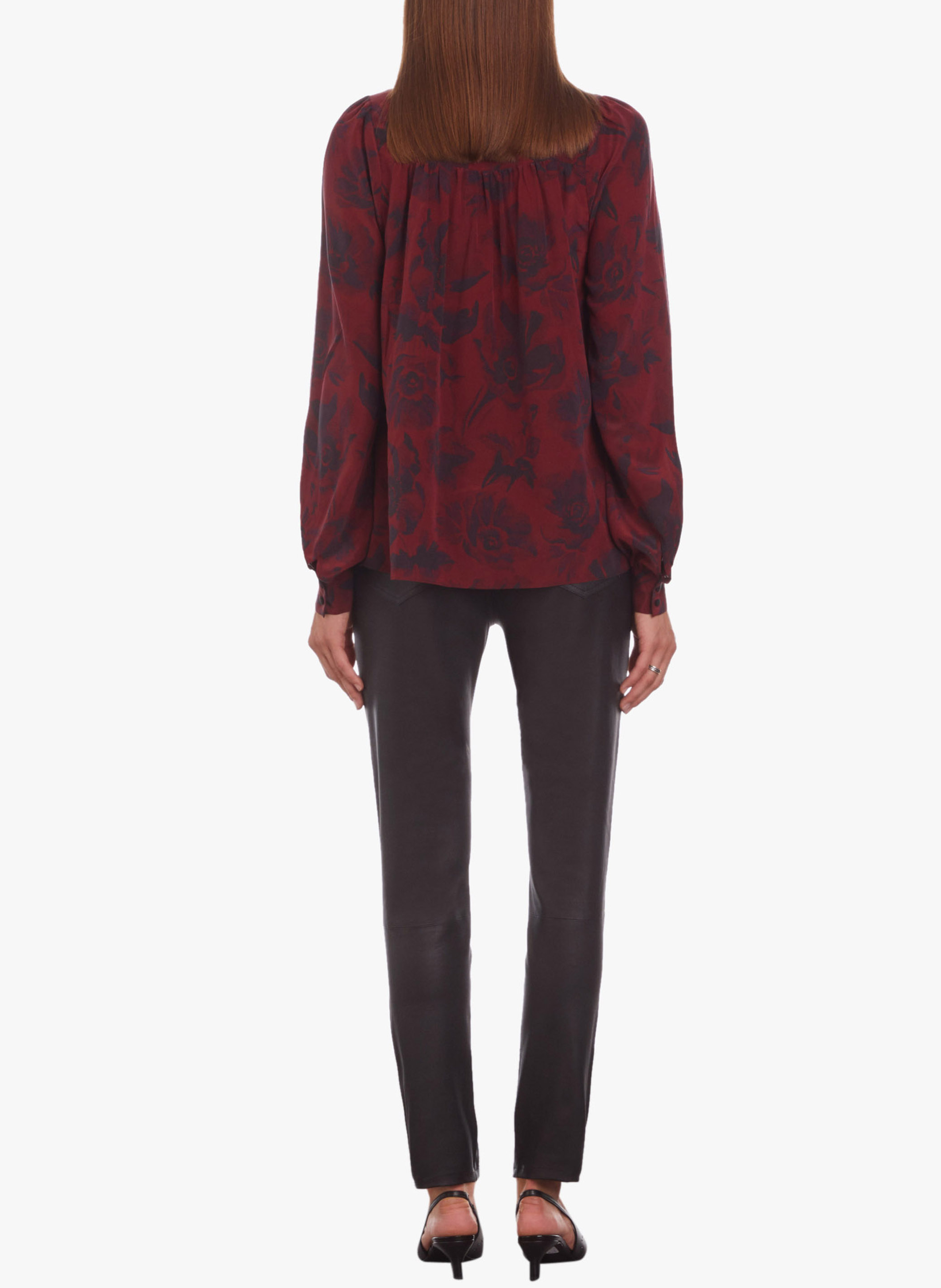 Round-neck floral pattern blouse THE KOOPLES Plums