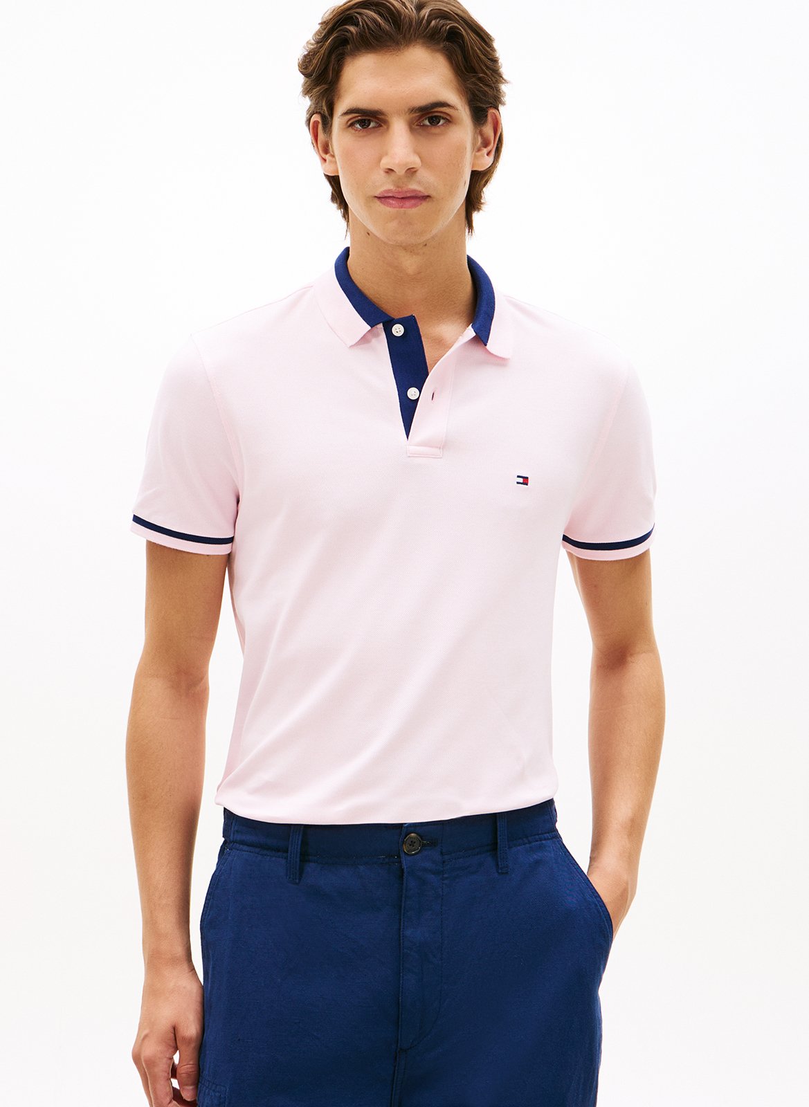 Polo droit en coton bio mélangé TOMMY HILFIGER