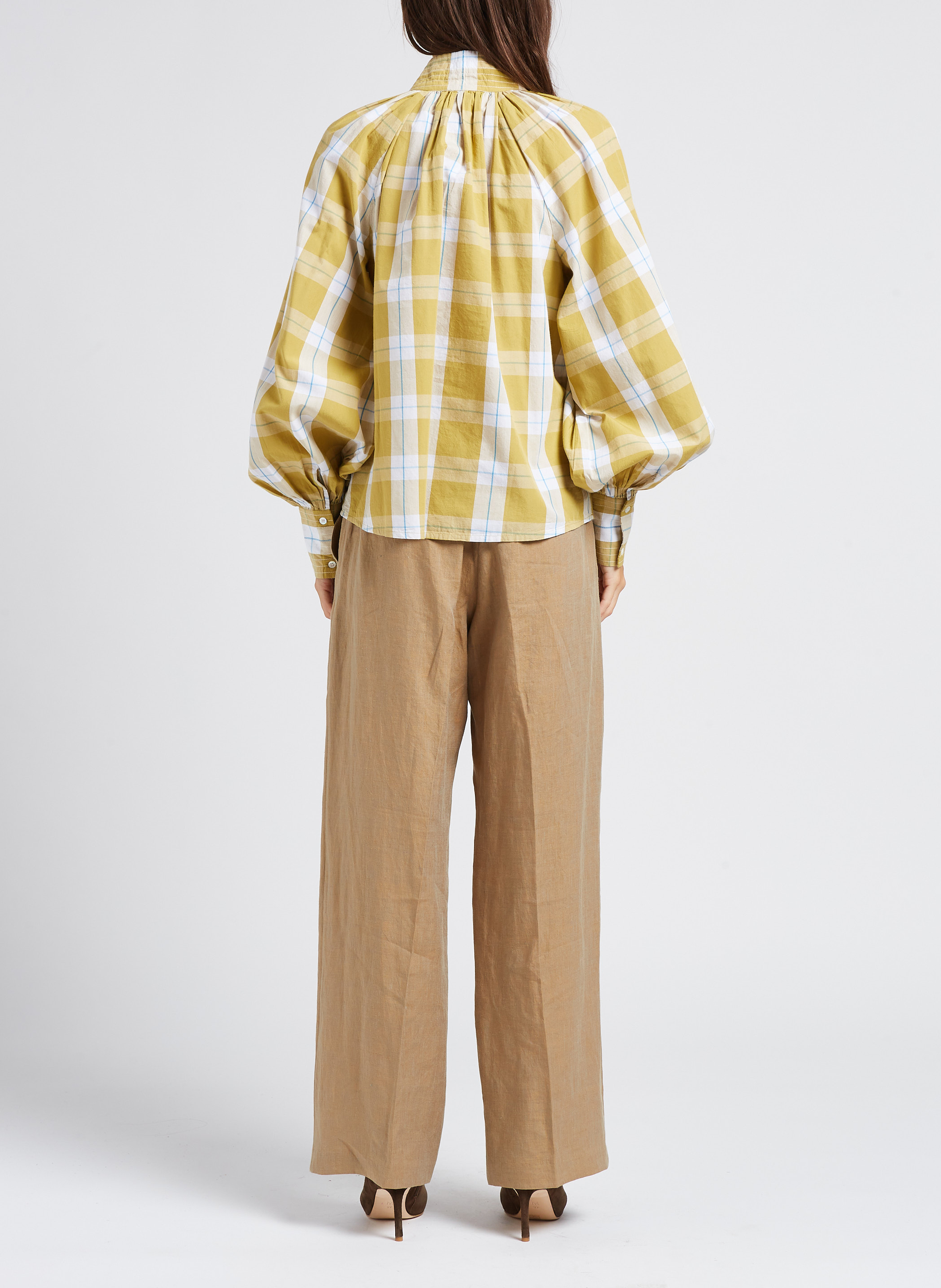 Wide-leg pants with coloured studs MES DEMOISELLES Beige