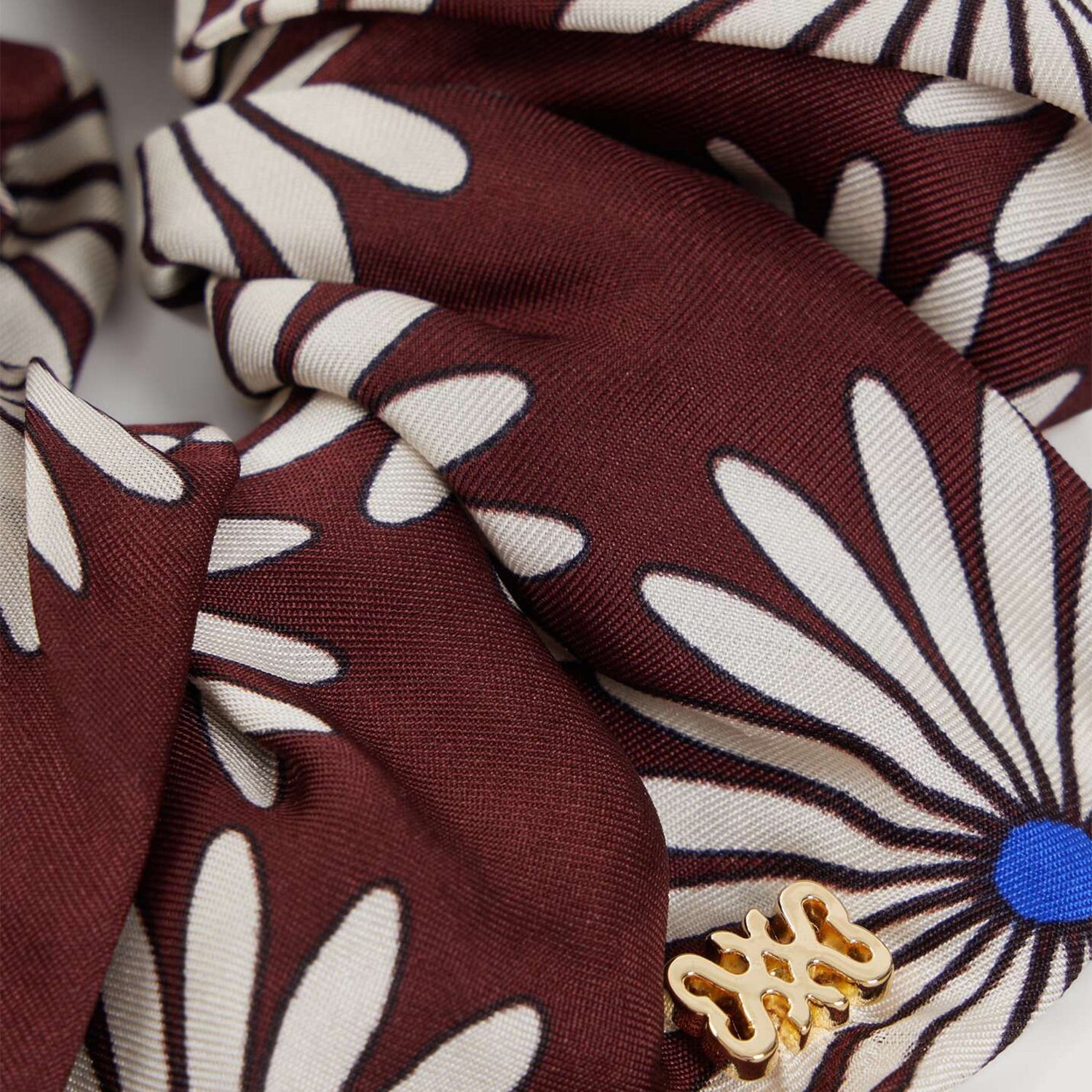 Silk printed scrunchie SANDRO Brown