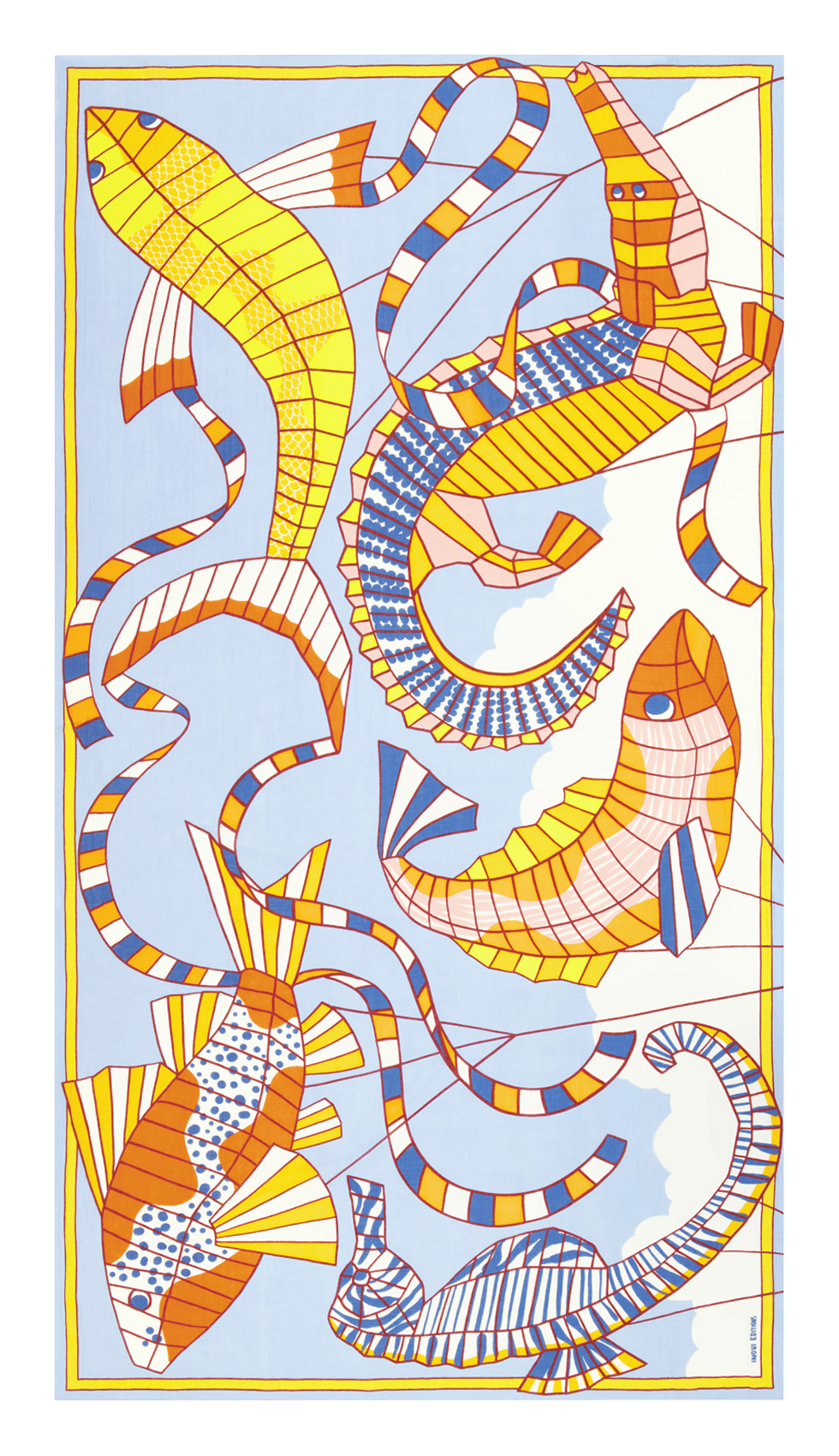 Foulard imprimé animalier en coton INOUI EDITIONS Orange