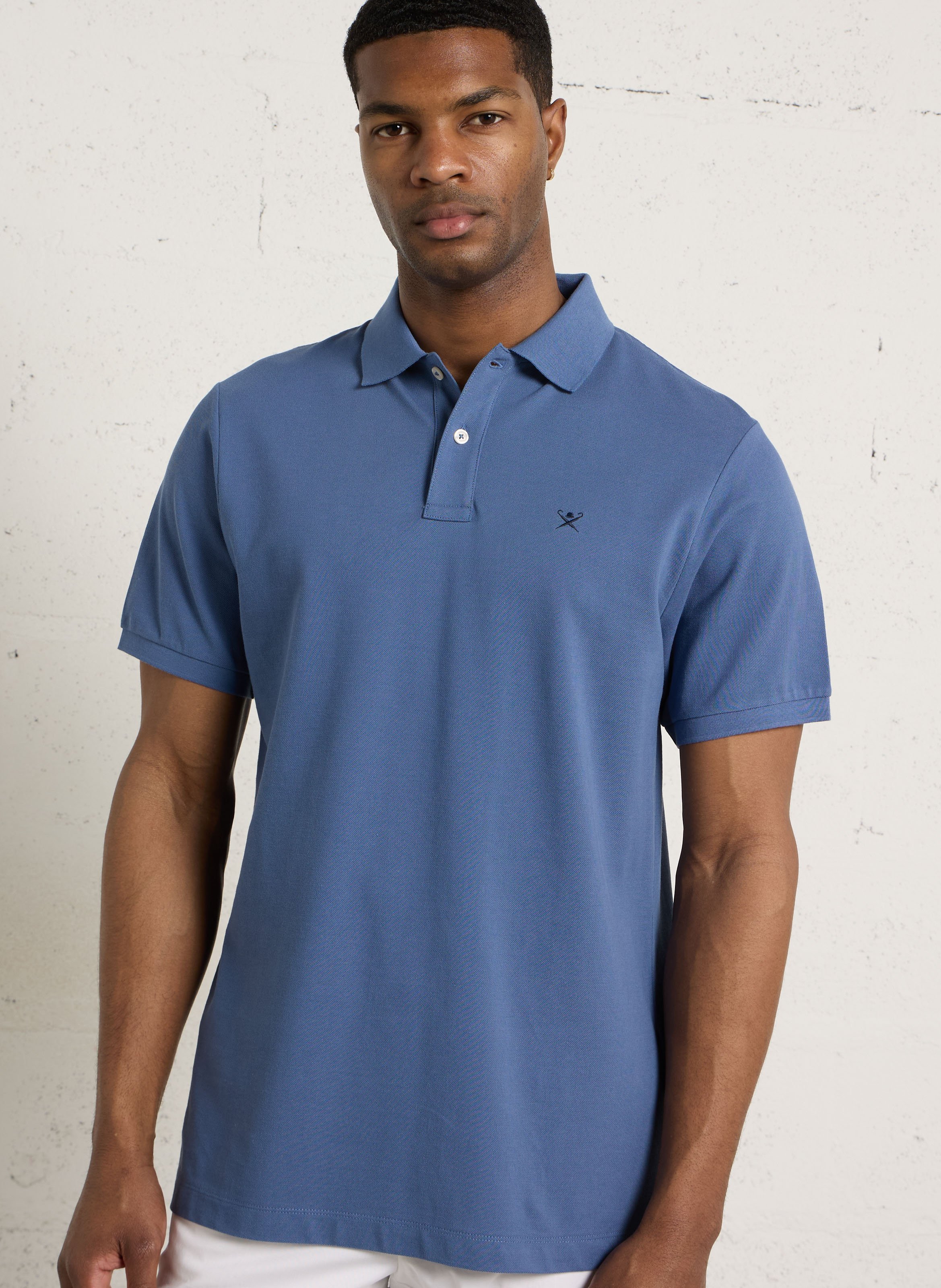 Short-sleeved plain polo shirt with logo HACKETT