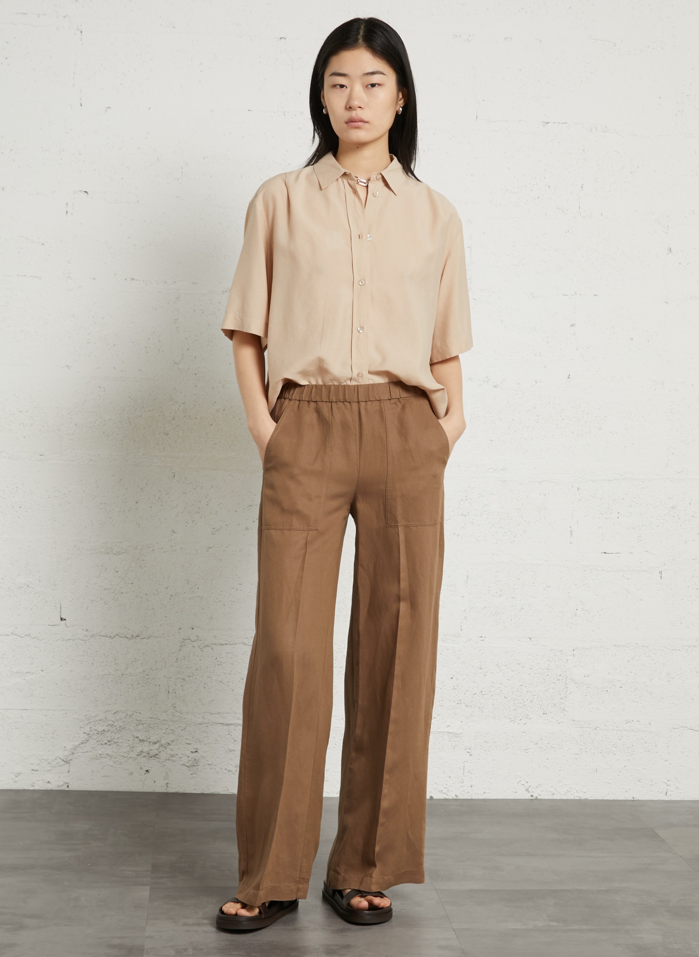 Pantalon large  DIEGA Marron