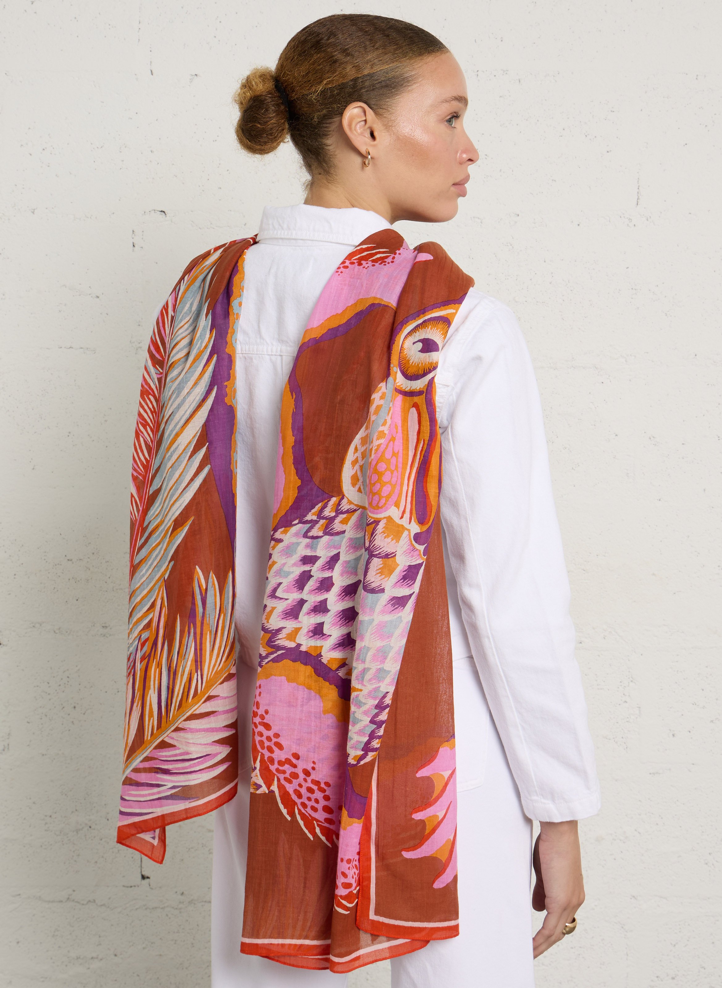 Foulard imprimé en coton INOUI EDITIONS
