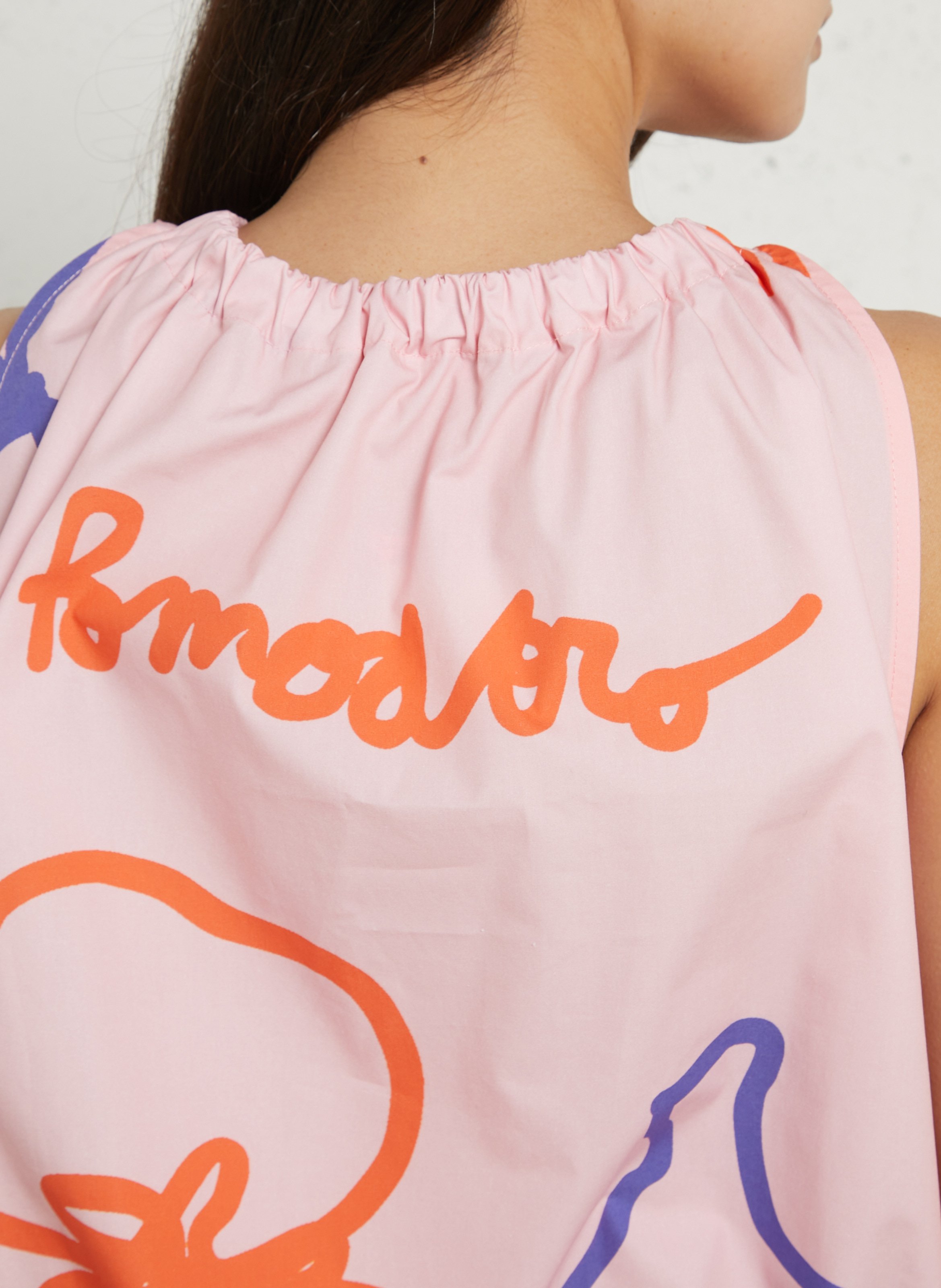 Round-neck striped top  DR BLOOM Pink