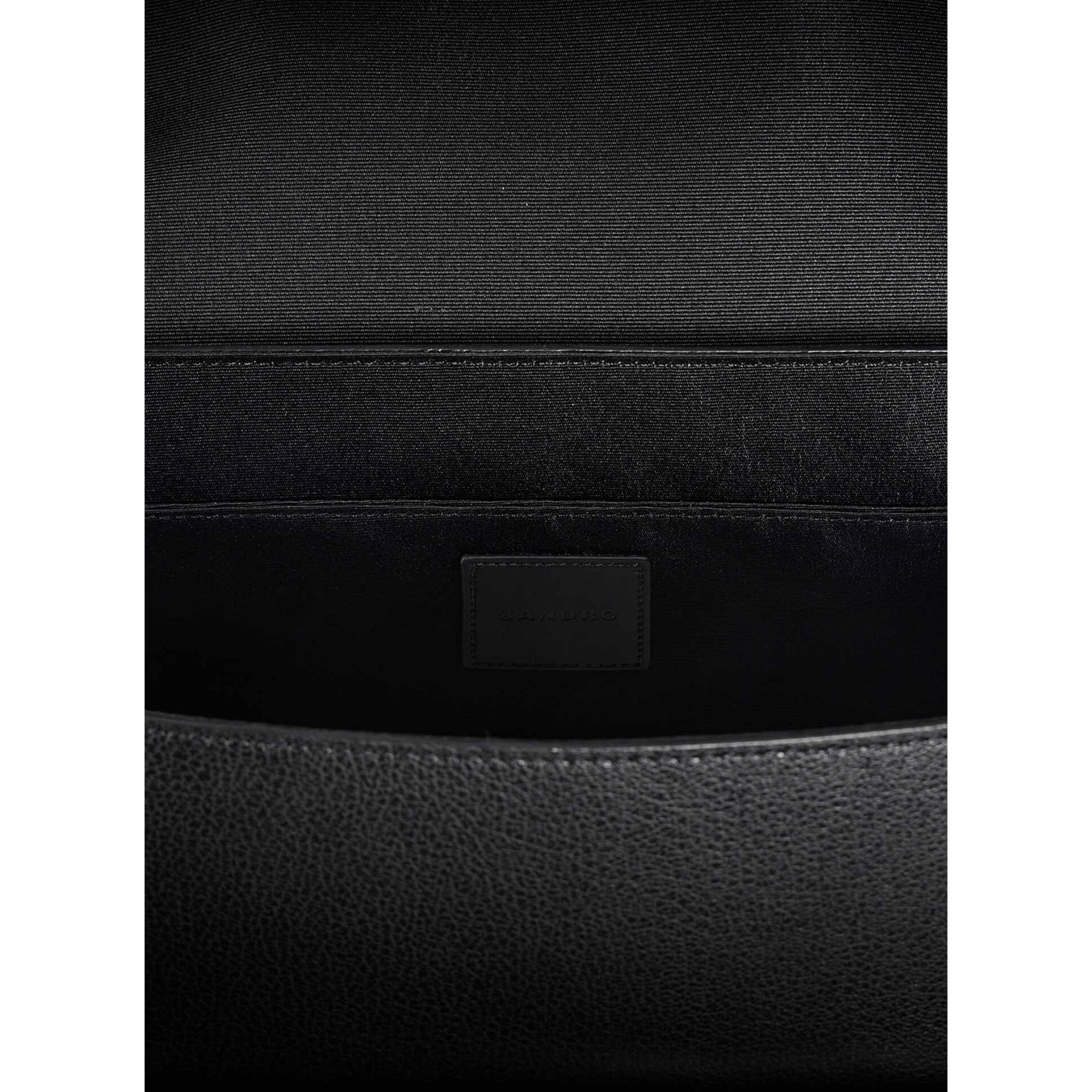 Sac bandoulière à rabat uni SANDRO Noir