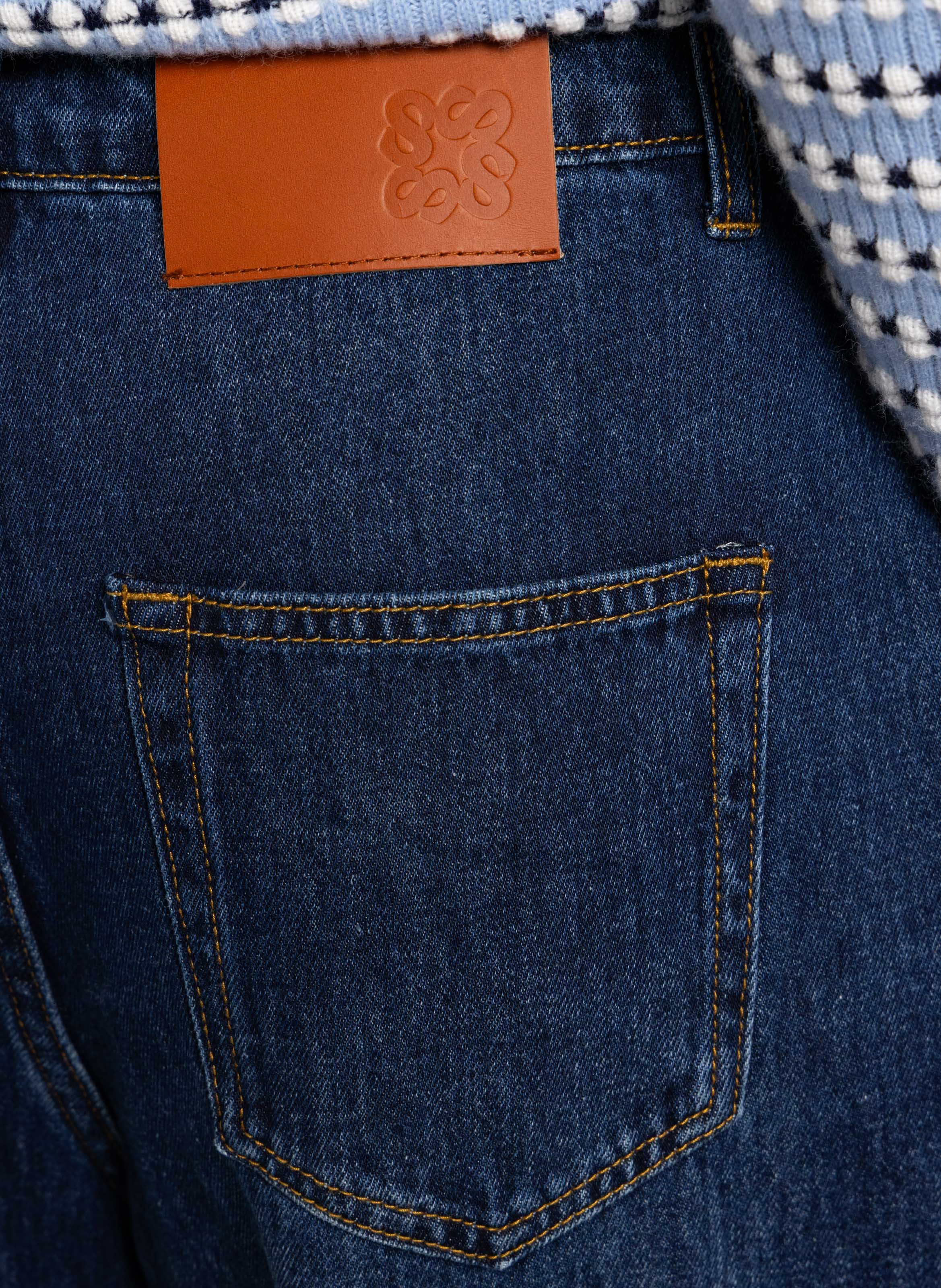 High-rise wide-leg cotton jeans | Blue SUNCOO Women