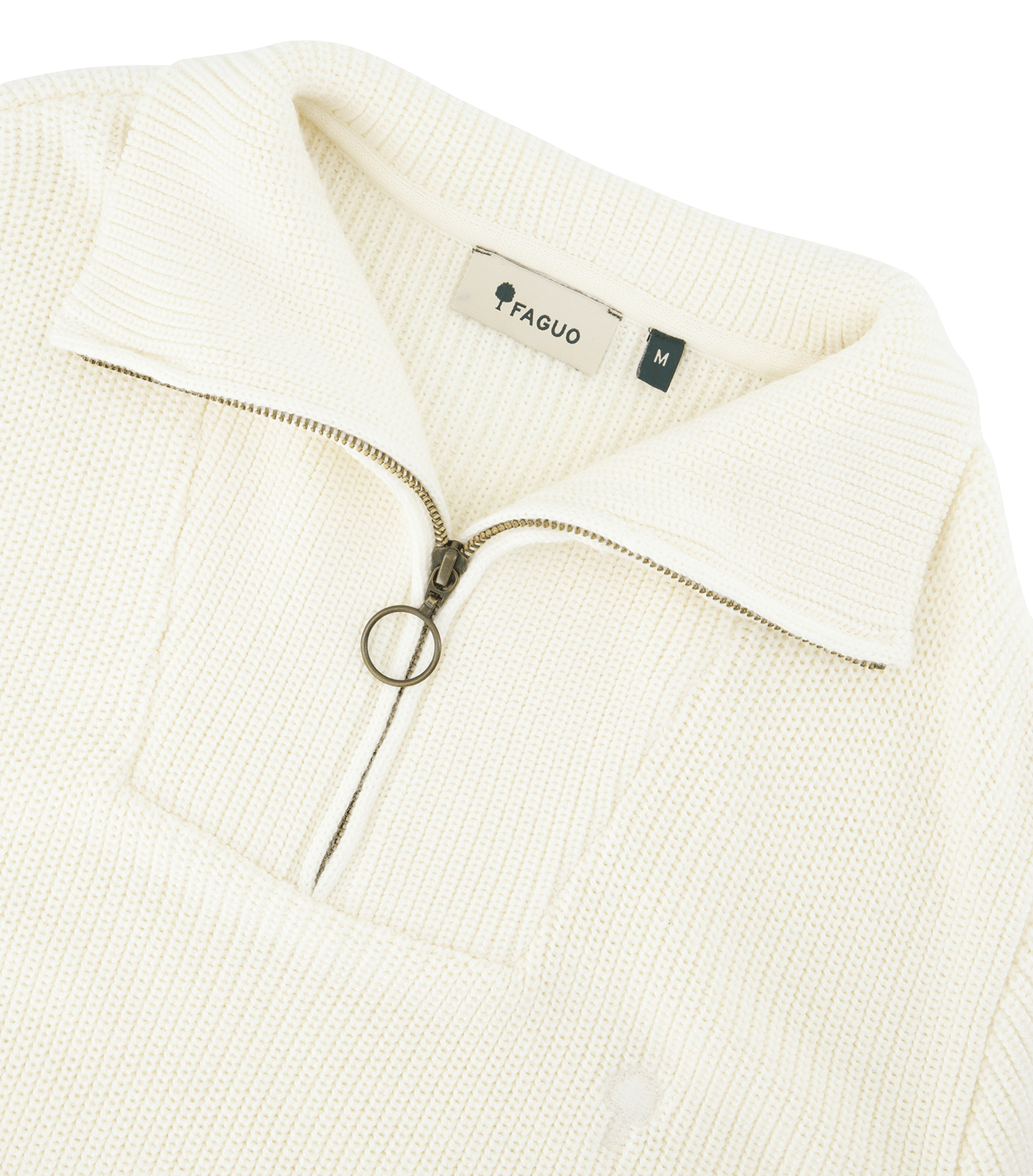 Pull camionneur droit en laine mélangée FAGUO Beige