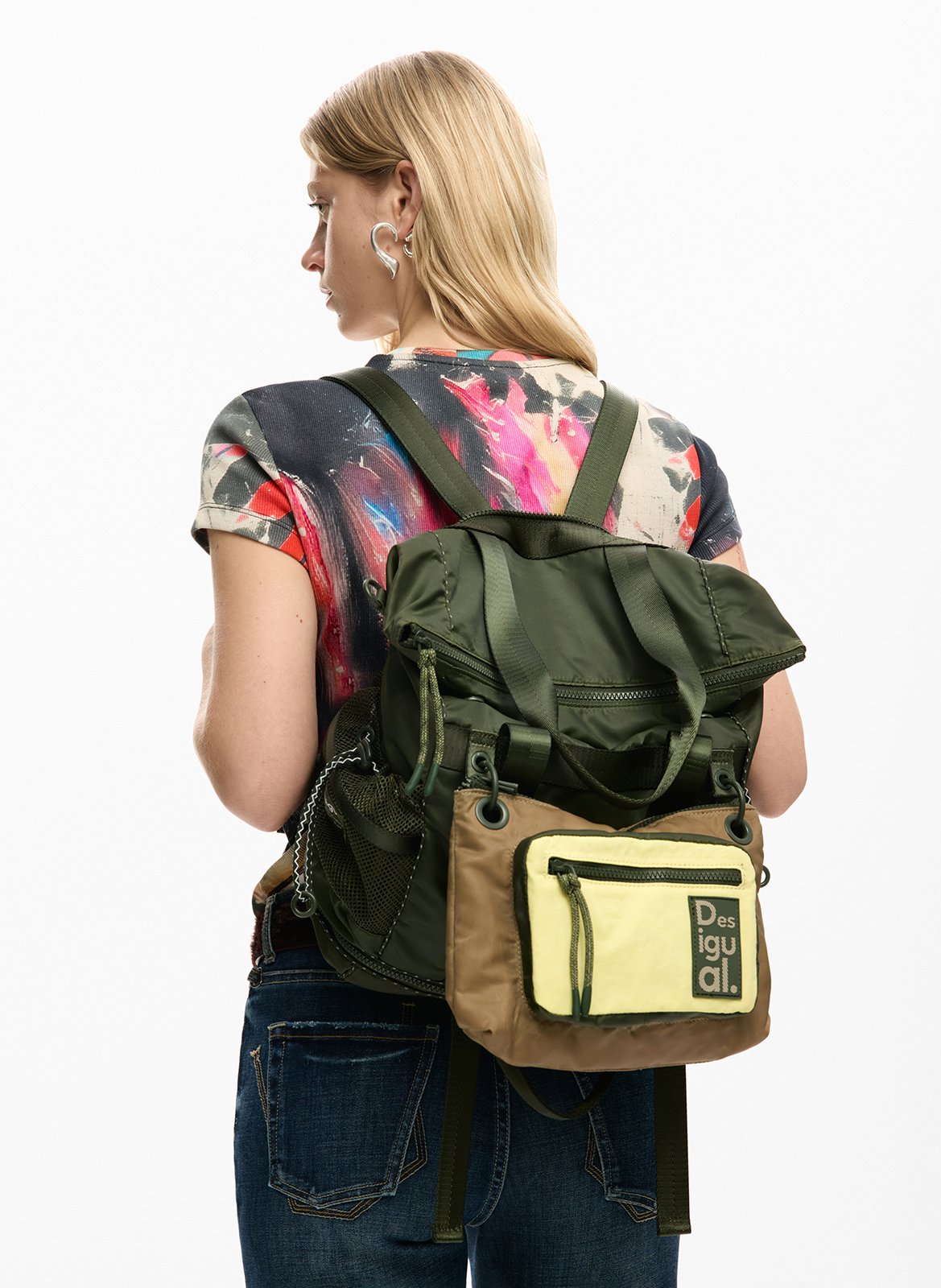 Sac à dos bicolore ciré DESIGUAL Vert