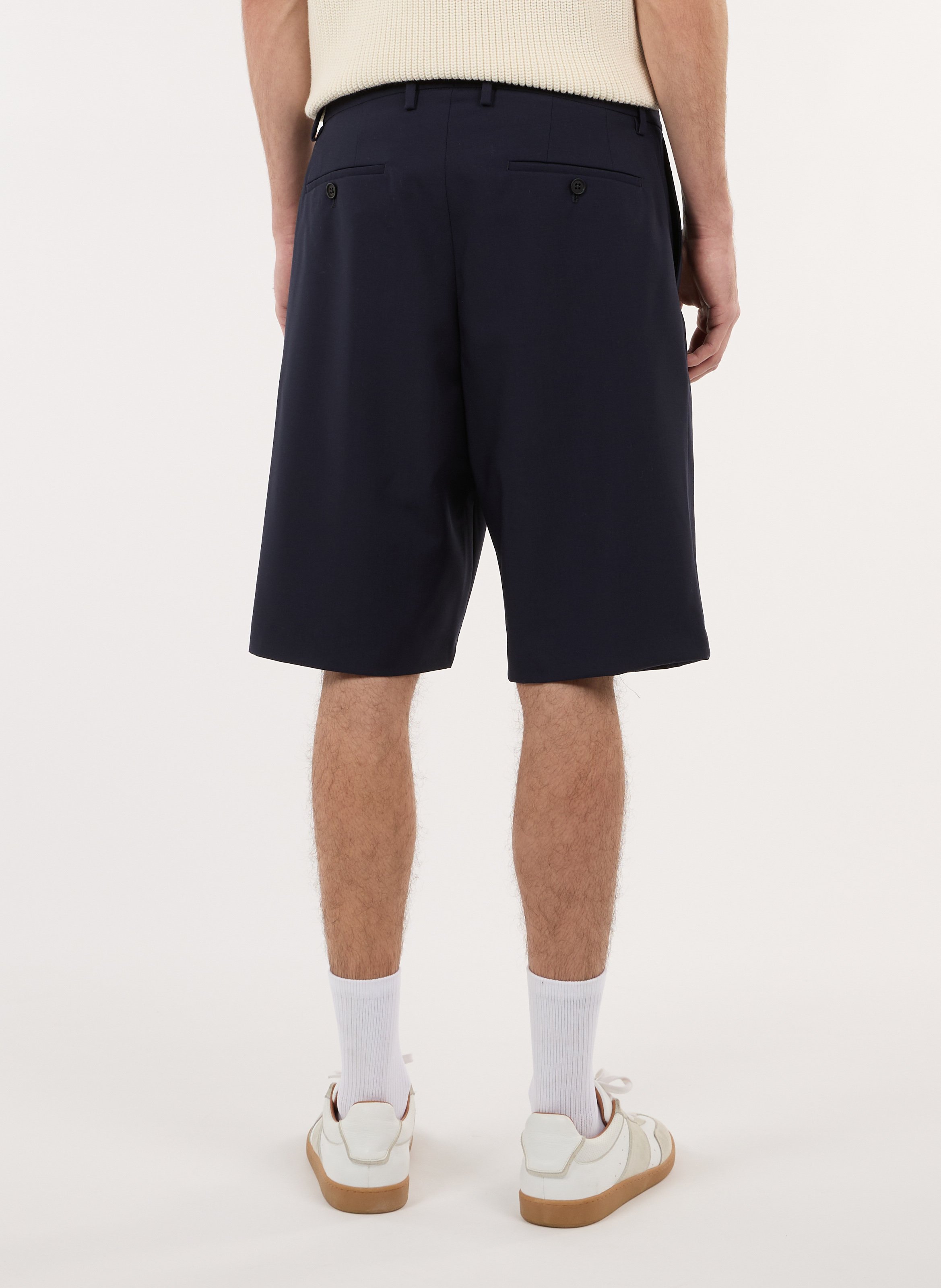 Gerade geschnittene Shorts aus Wolle SAISON 1865 Blau